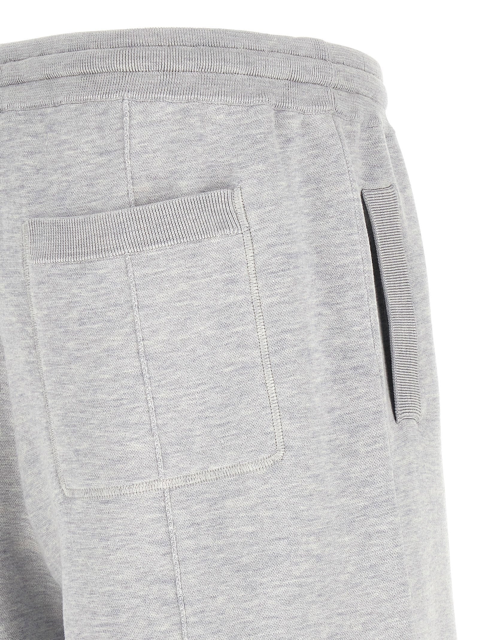 Brunello Cucinelli Double Knit Silk - Cotton Bermuda Shorts — Gray