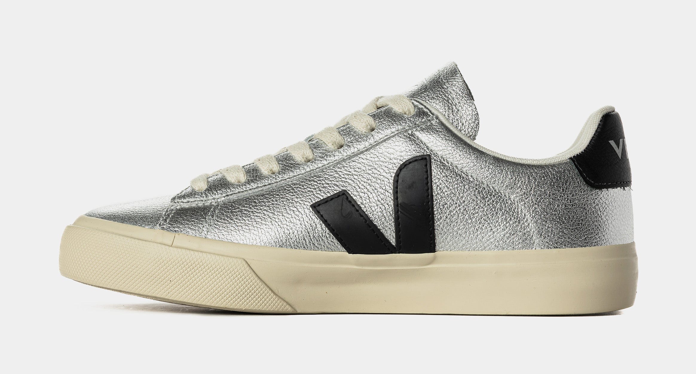 VEJA Campo Leather Womens Lifestyle Shoes (Silver/Black)