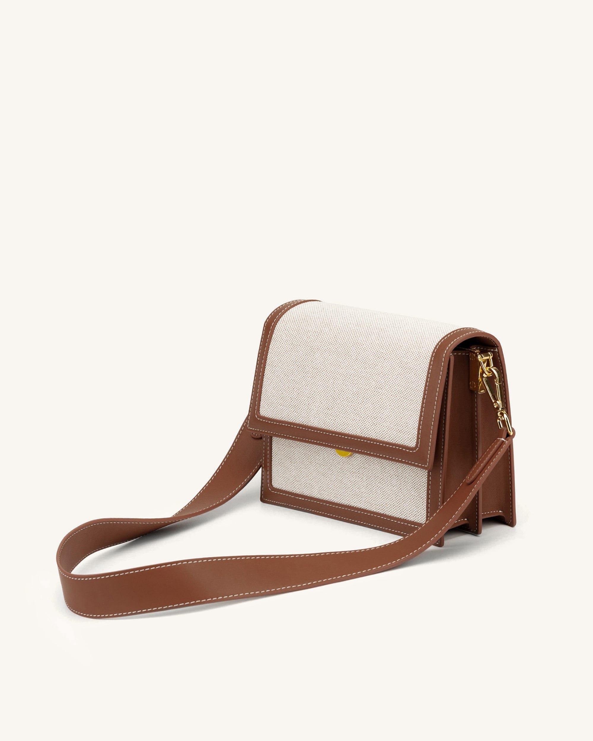 Jw Pei Mini Flap Crossbody Beige Canvas
