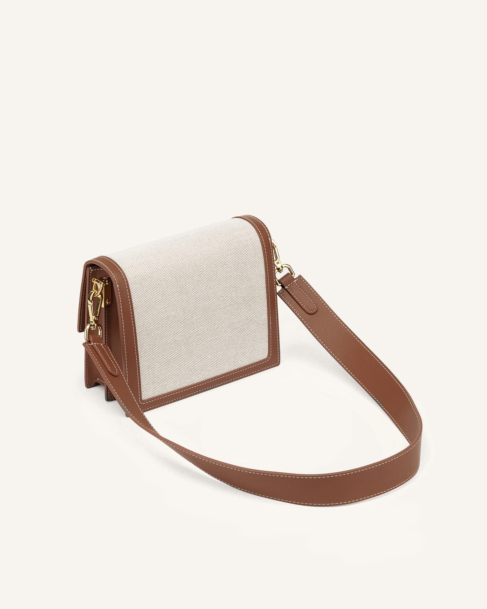 Jw Pei Mini Flap Crossbody Beige Canvas