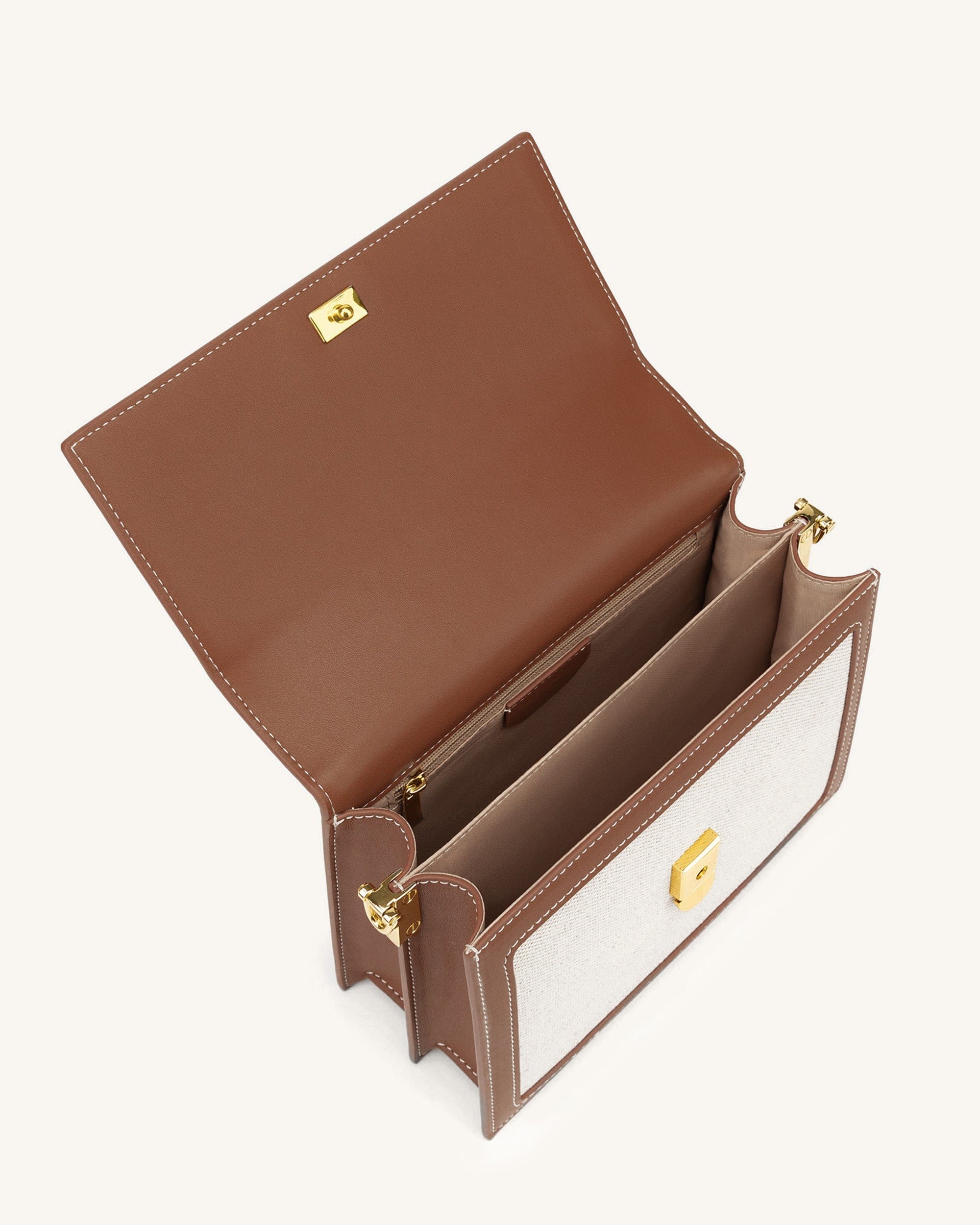 Jw Pei Mini Flap Crossbody Beige Canvas