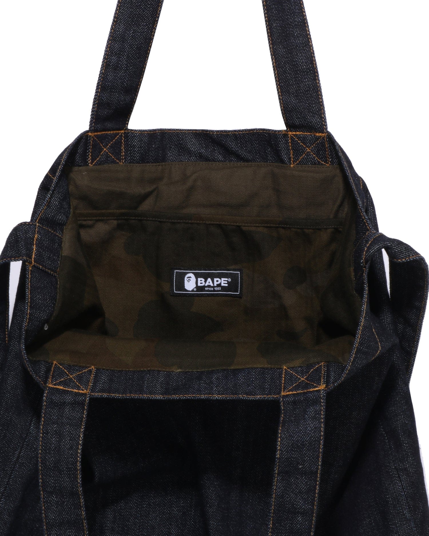 A Bathing APE Ape Head Denim 2Way Tote Bag
