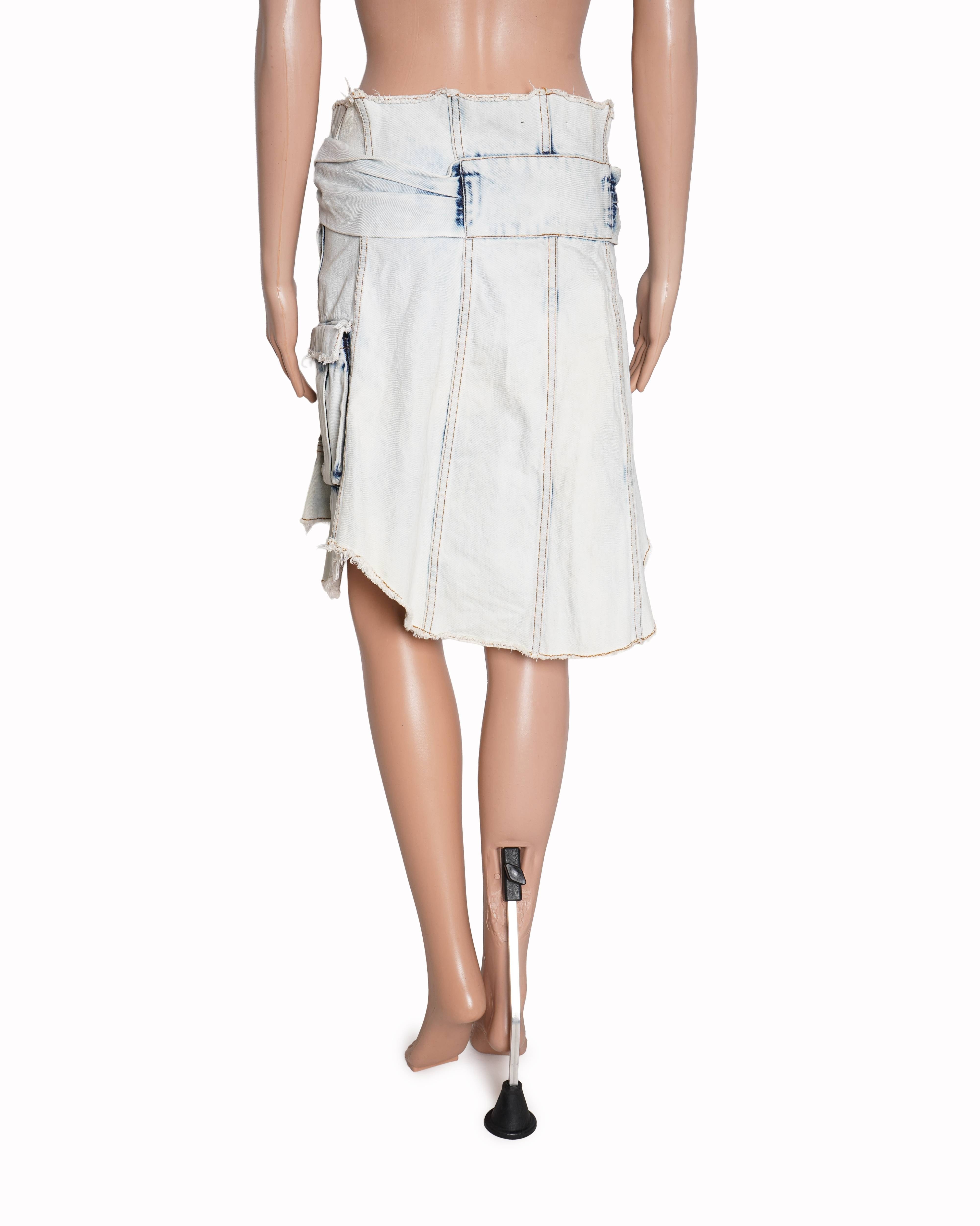 Balmain Light Wash Jacket - Tie Denim Skirt