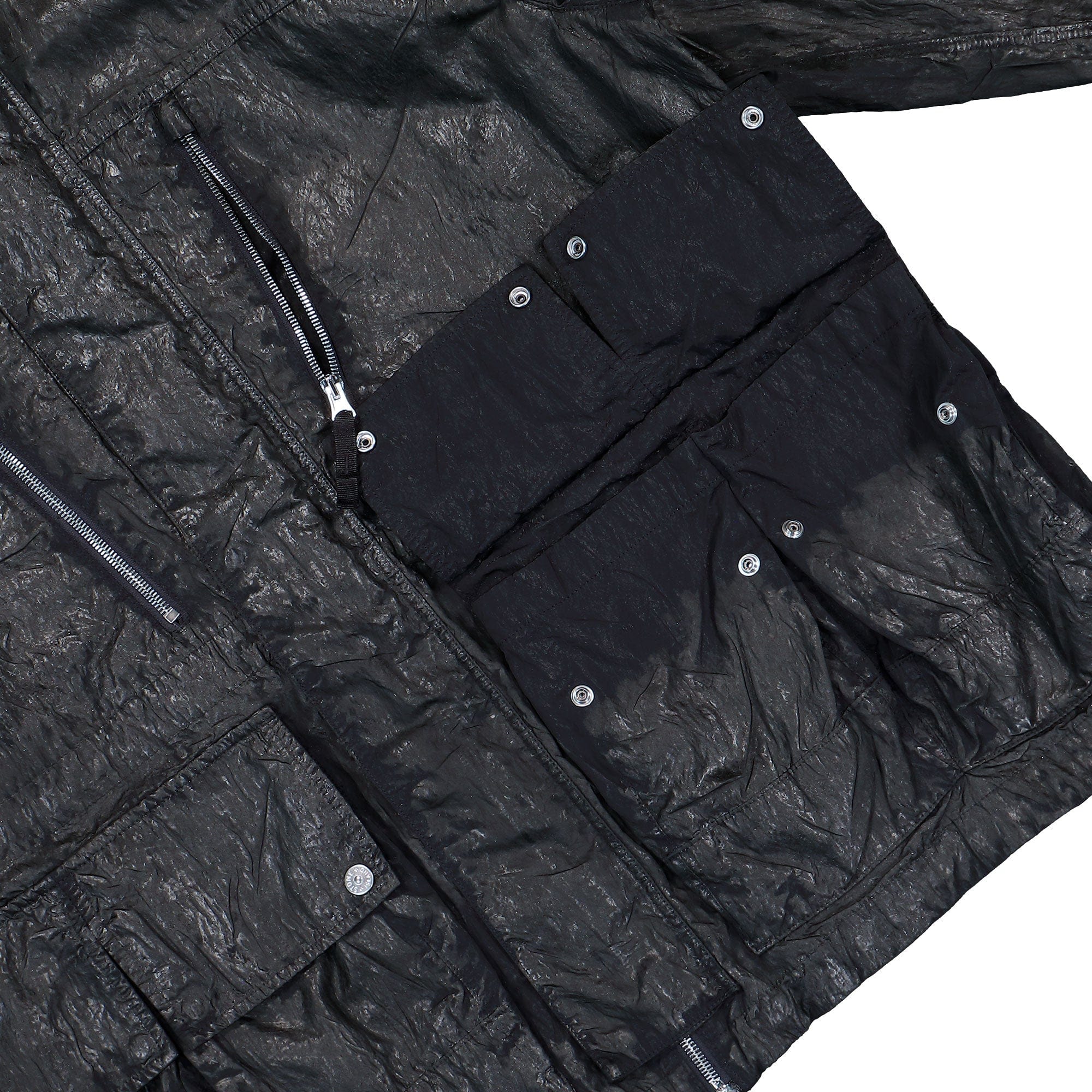 Stone Island Slick Nylon Tela - TC Hooded Jacket With Multiple Pockets