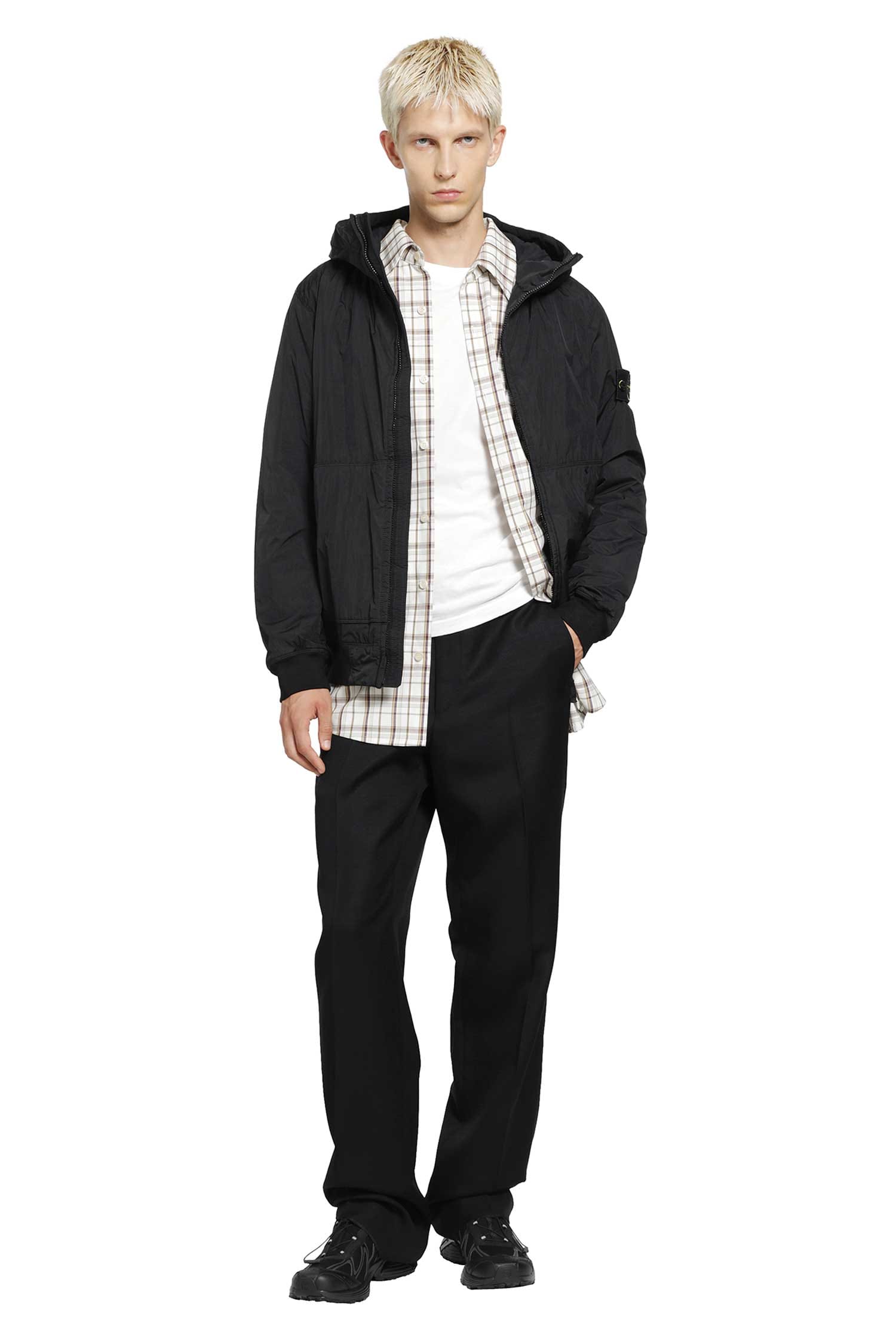 Stone Island 4100110 Crinkle Reps NY Hooded Jacket