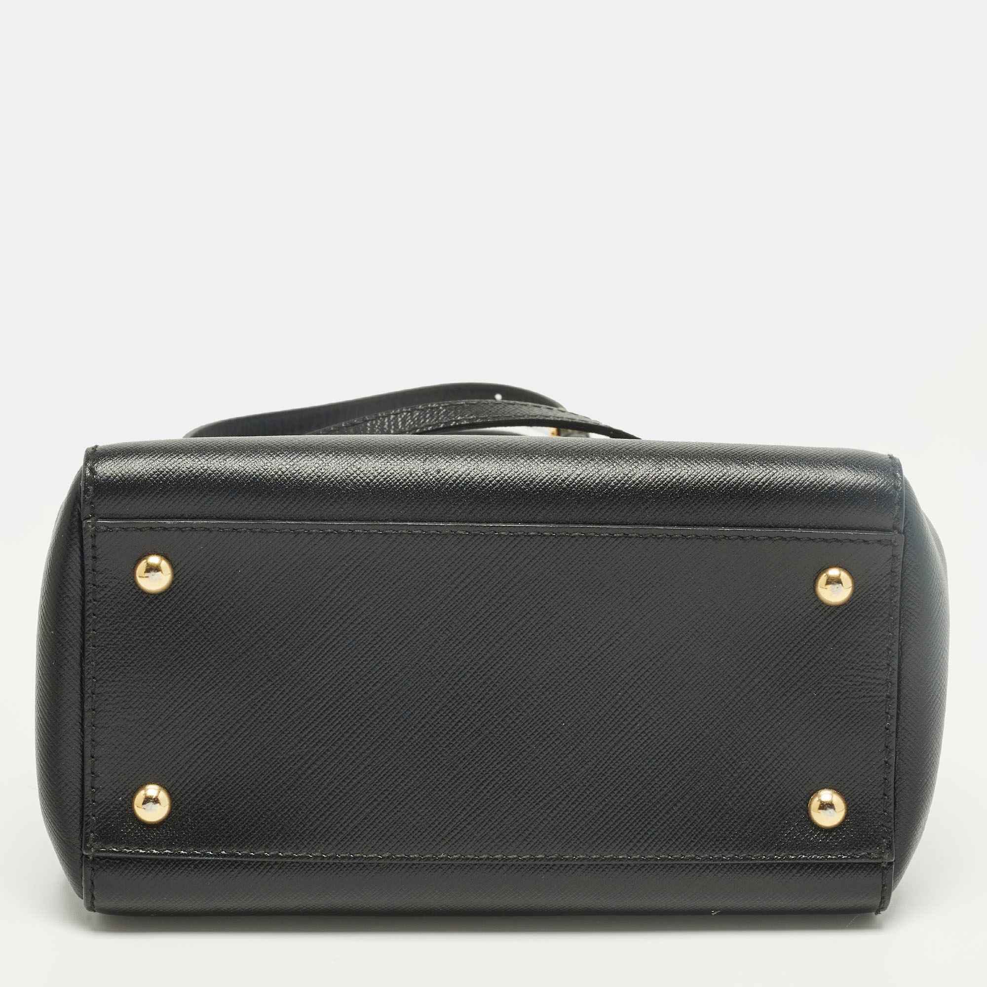 Salvatore Ferragamo Melike Vara Bow Mini Black Leather Chain Tote