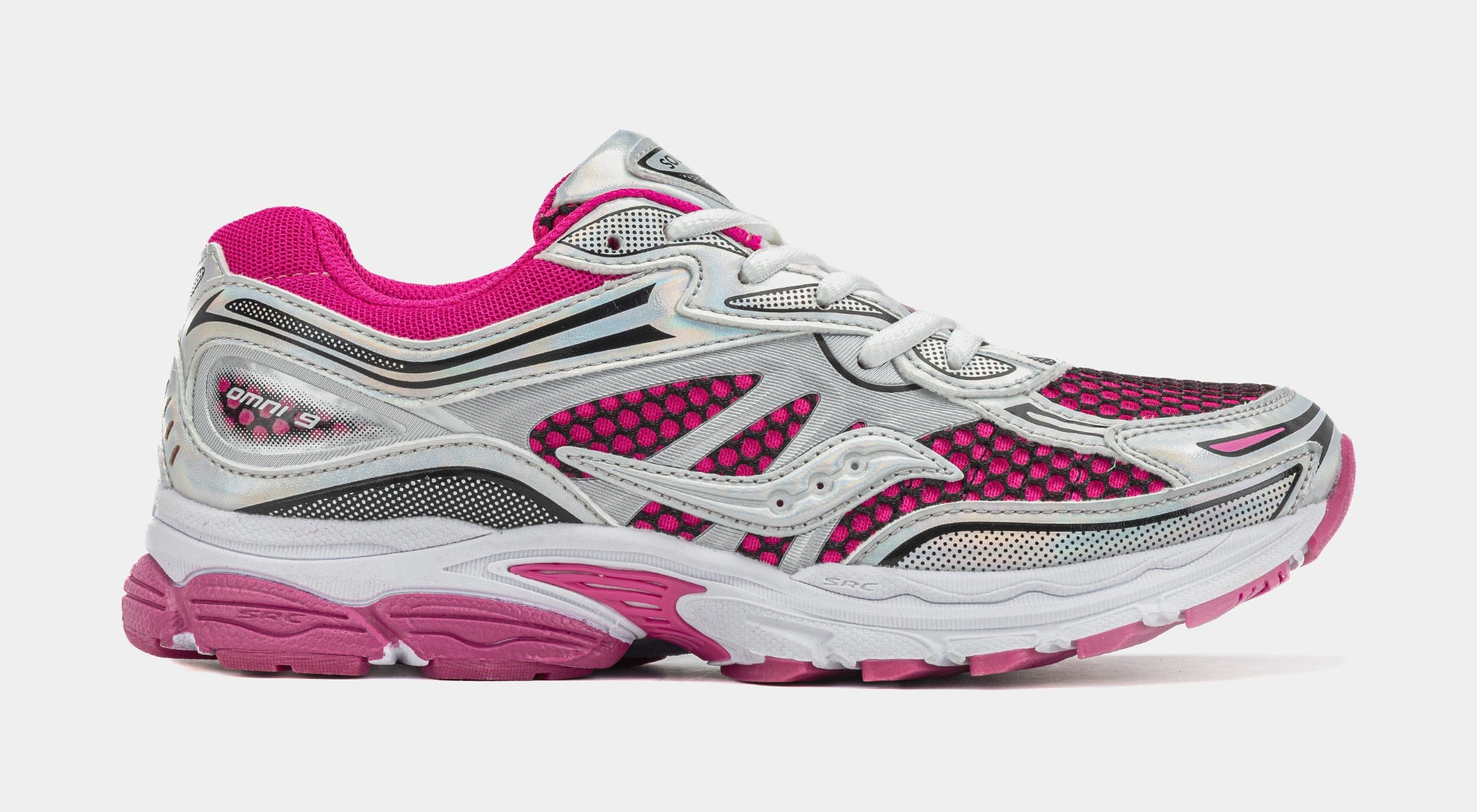Saucony Omni 9 Grade School Lifestyle Shoes (Pink/Silver)