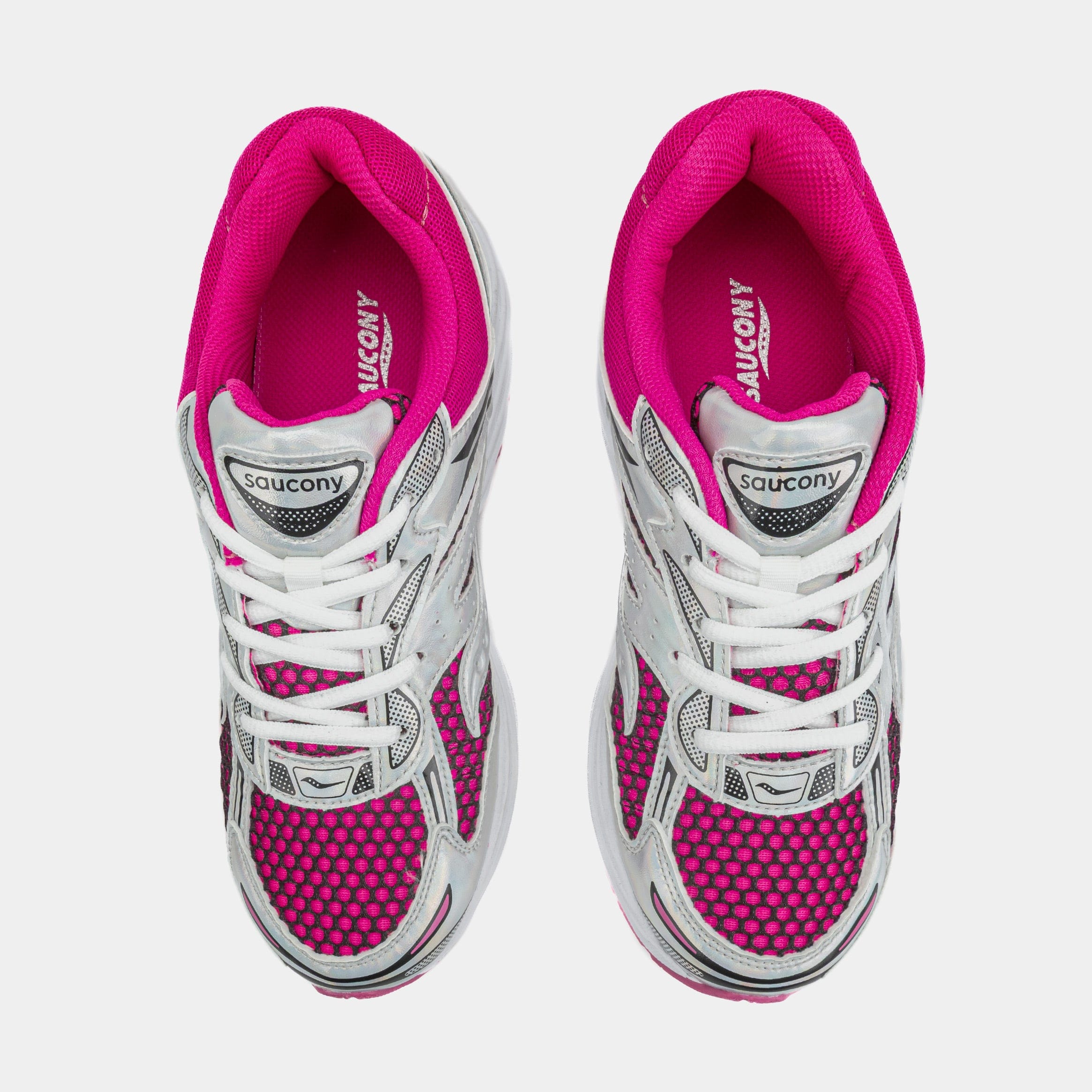 Saucony Omni 9 Grade School Lifestyle Shoes (Pink/Silver)