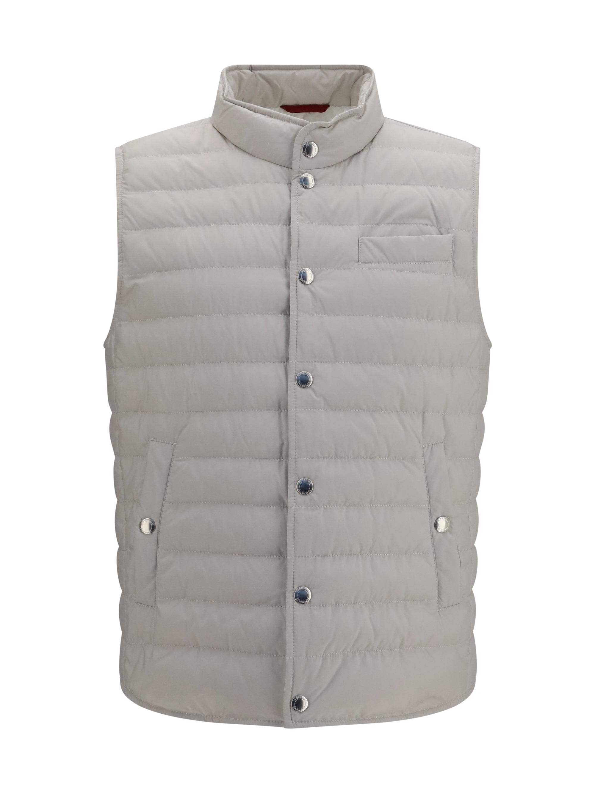 Brunello Cucinelli Padded Quilted Gilet — Gray