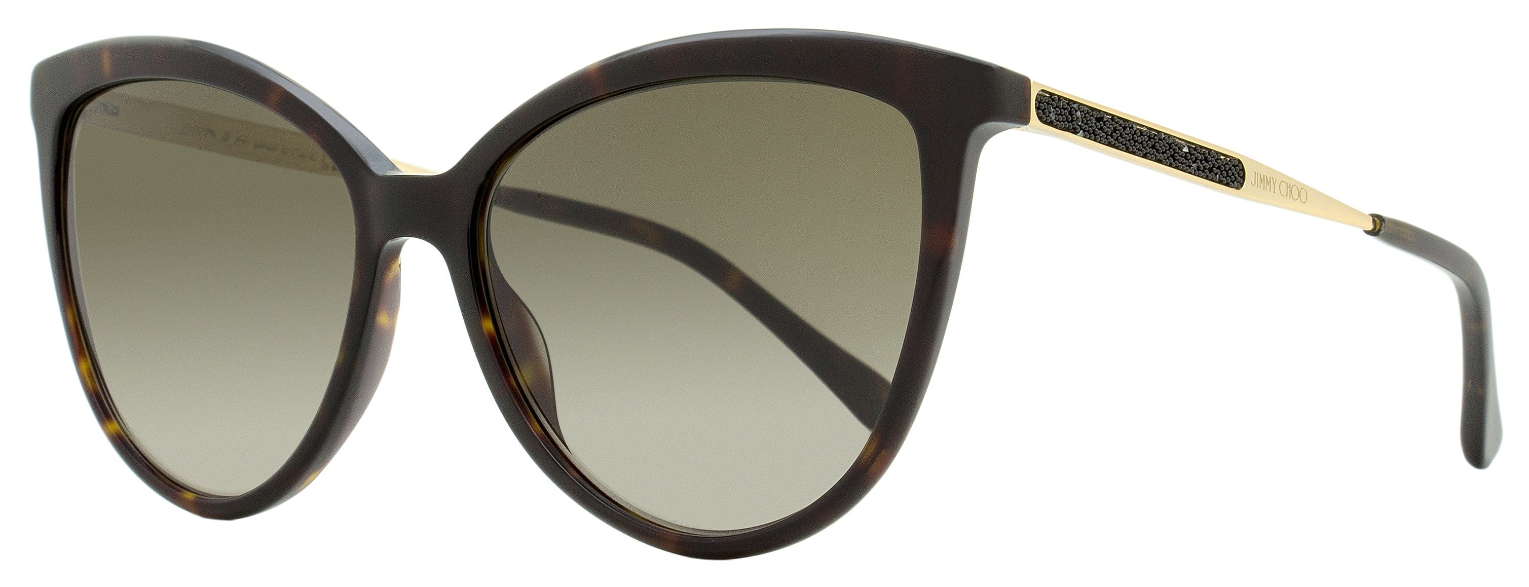 Jimmy Choo Cat Eye Sunglasses Belinda 086HA Havana/Gold 56 mm