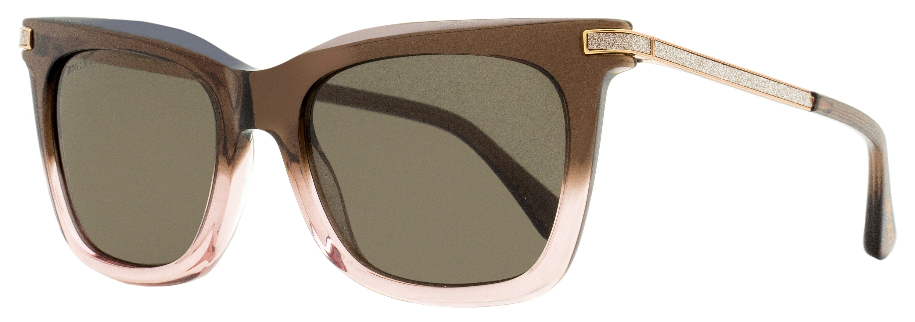 Jimmy Choo Rectangular Sunglasses Olye 08M70 Brown - Nude/Gold 52 mm