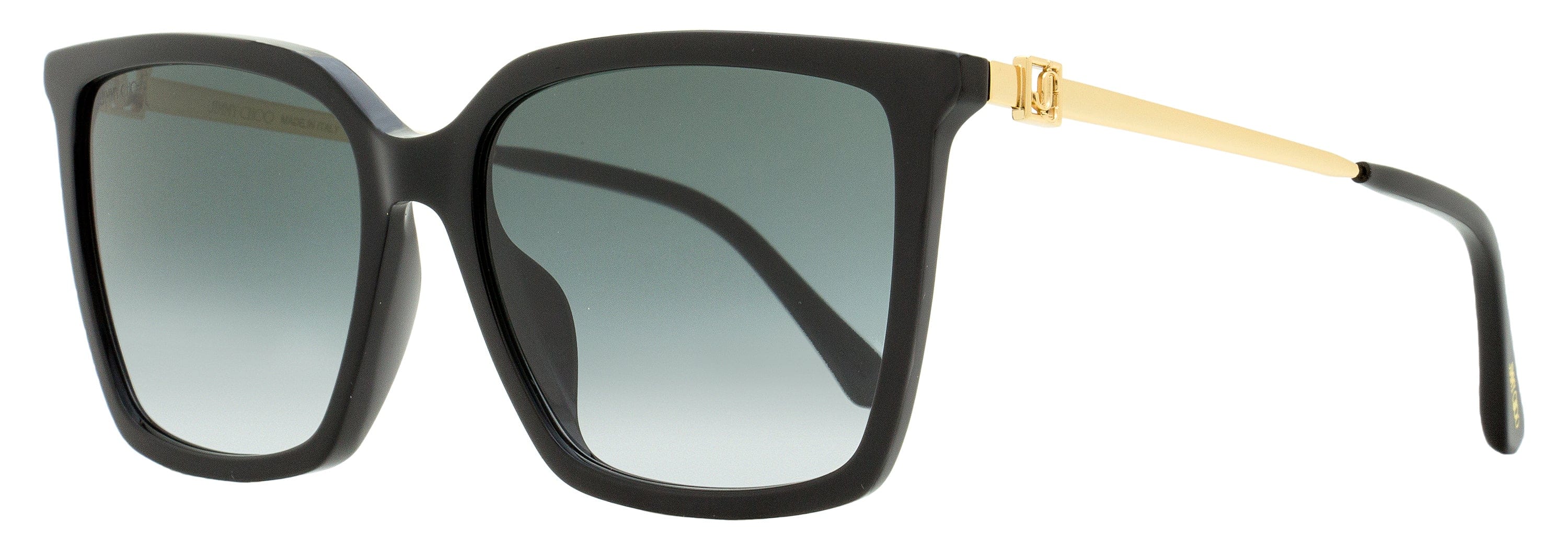 Jimmy Choo Square Sunglasses Totta /G 8079O Black/Gold 56 mm