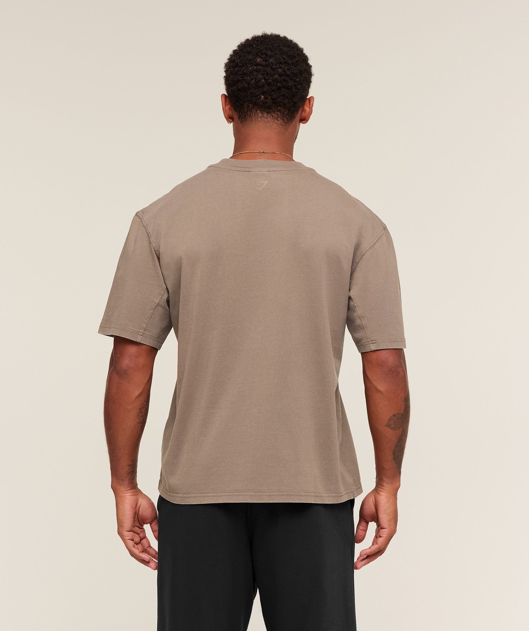 Gymshark Collegiate Washed T - Shirt Soft Brown