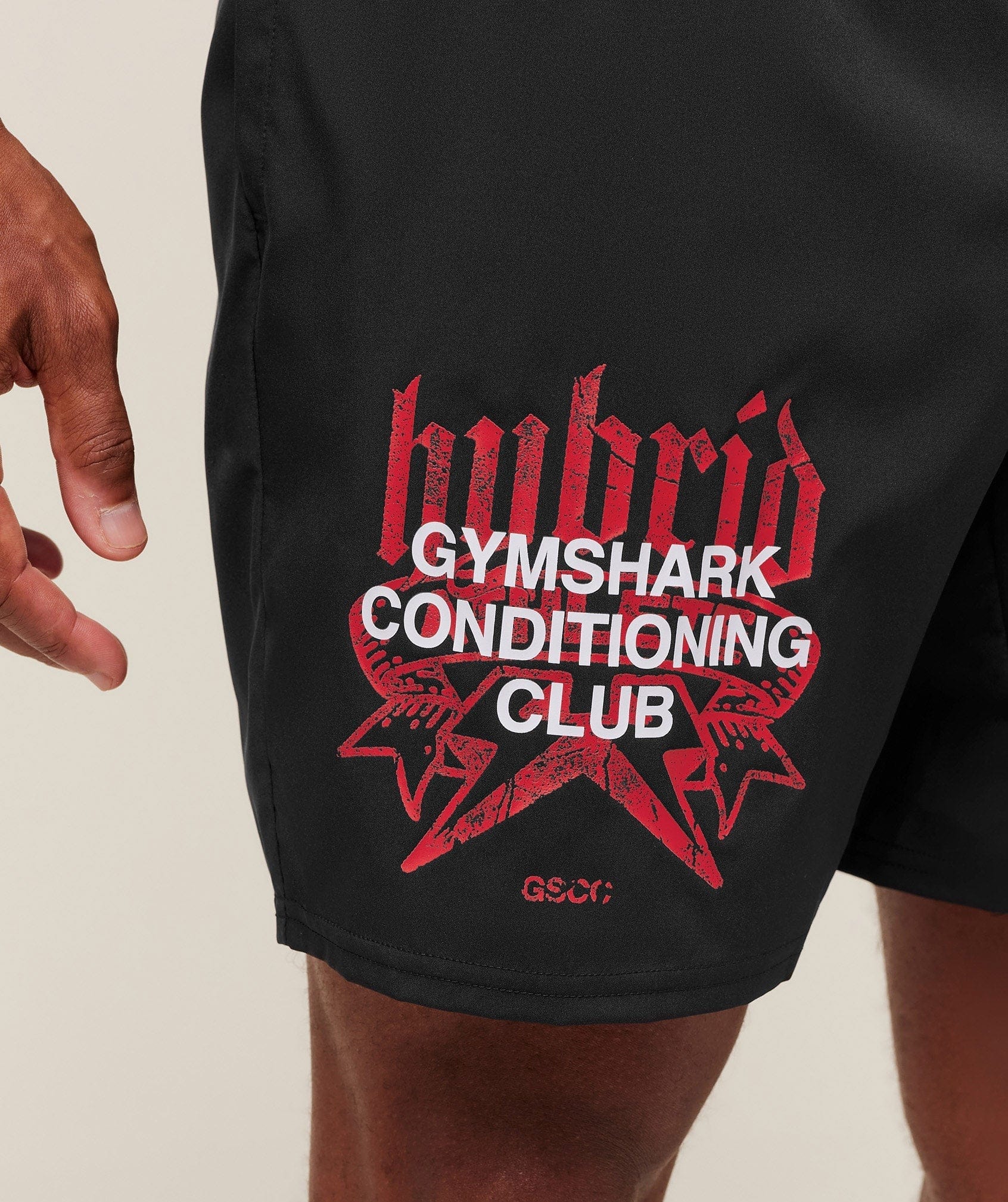 Gymshark Hybrid Graphic 7" Shorts Black