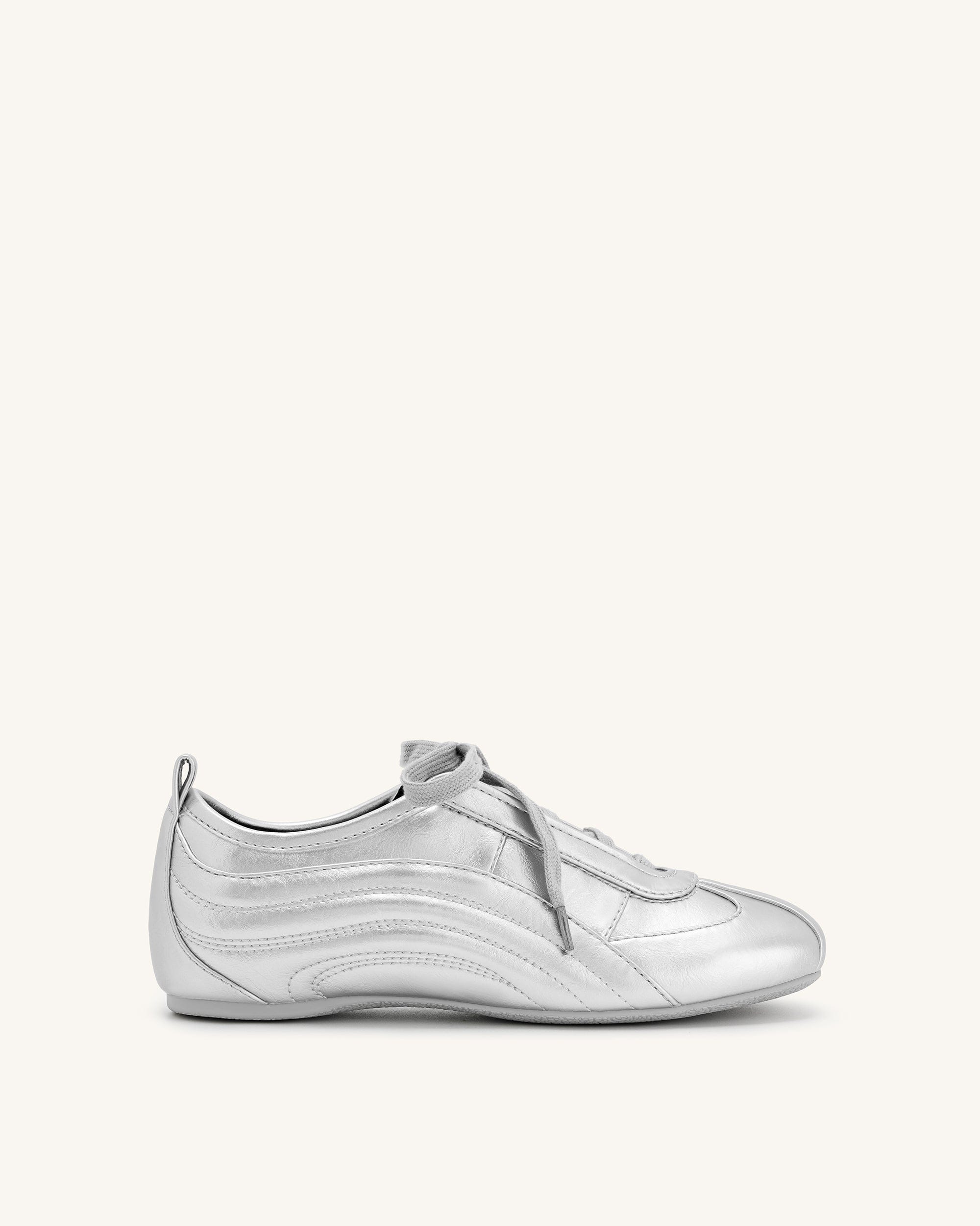 Jw Pei Ferne Streamlined Lustrous Sneakers Silver