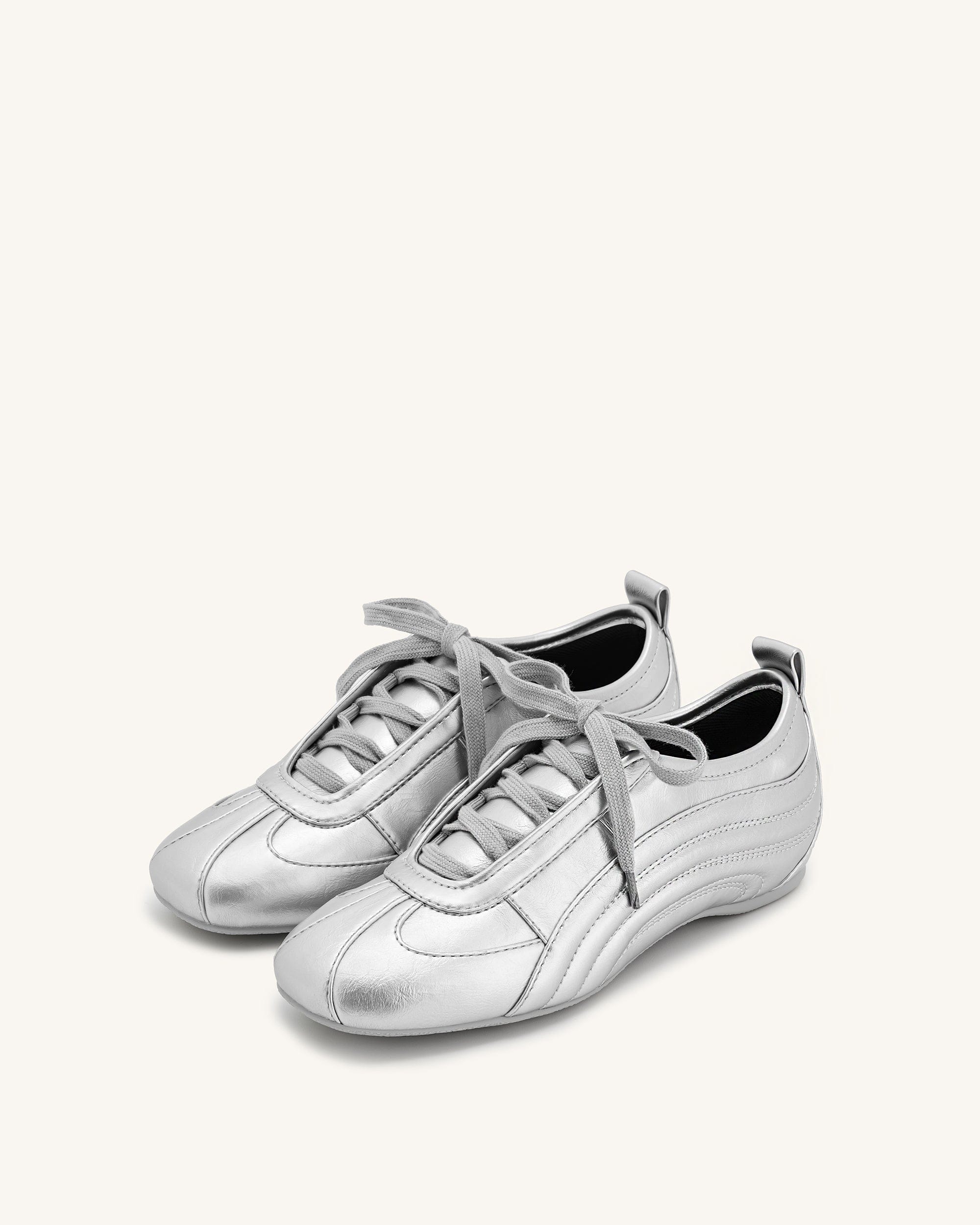 Jw Pei Ferne Streamlined Lustrous Sneakers Silver