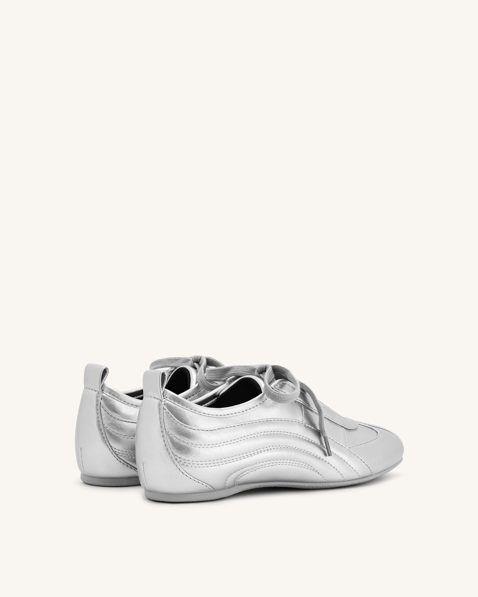 Jw Pei Ferne Streamlined Lustrous Sneakers Silver