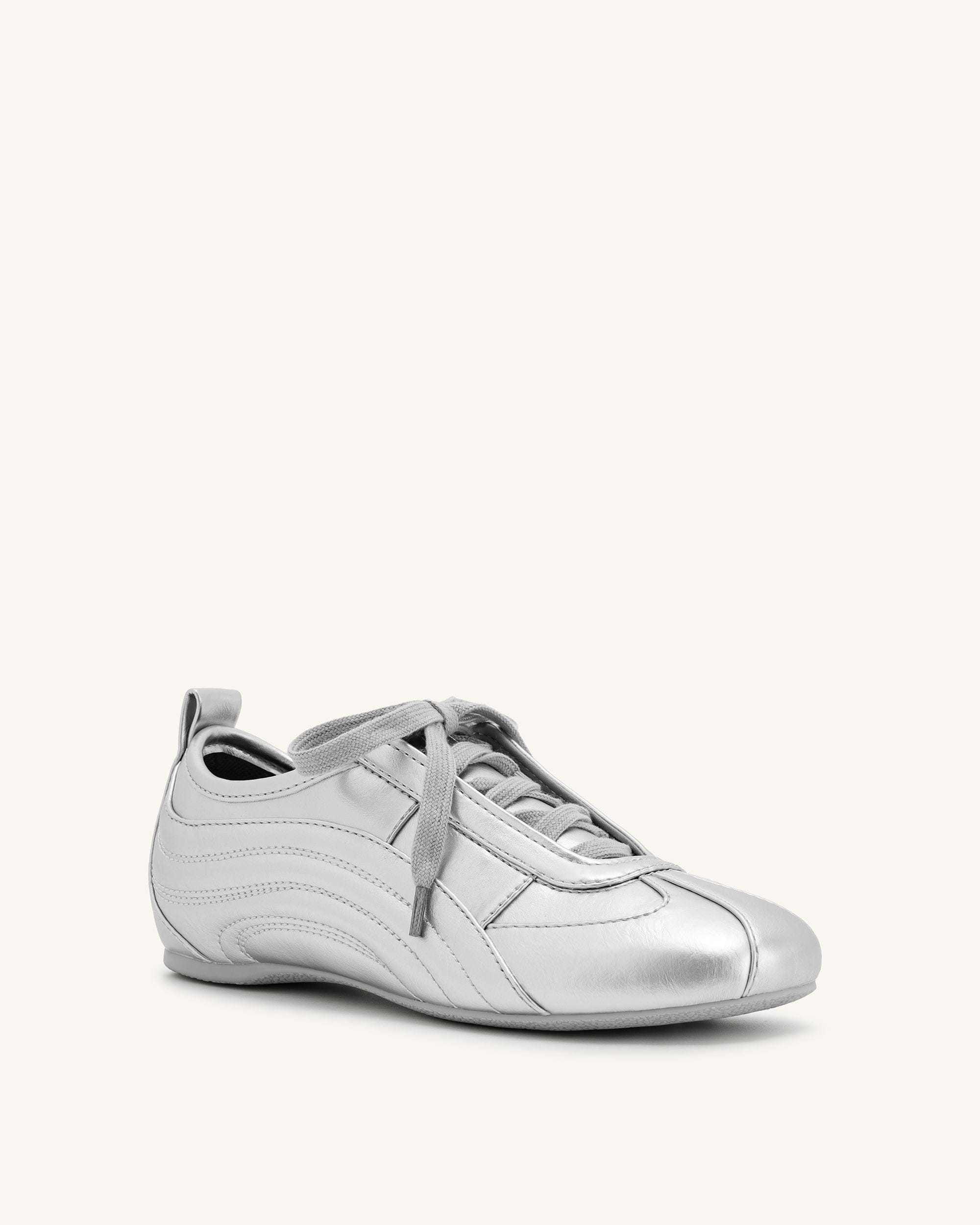 Jw Pei Ferne Streamlined Lustrous Sneakers Silver
