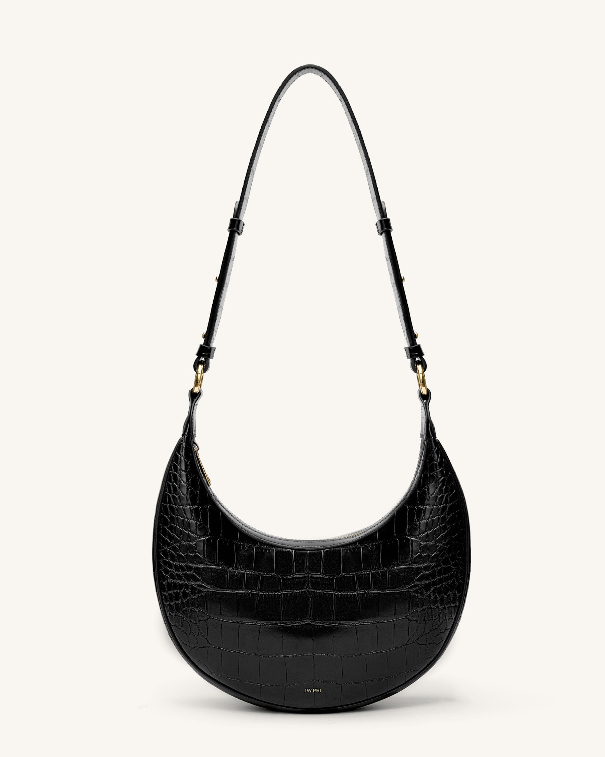 Jw Pei Carly Saddle Bag Black Croc