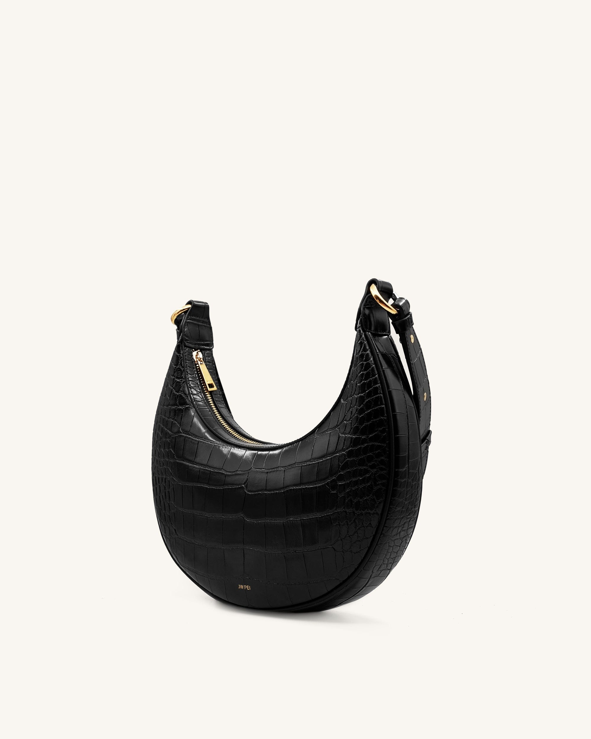 Jw Pei Carly Saddle Bag Black Croc