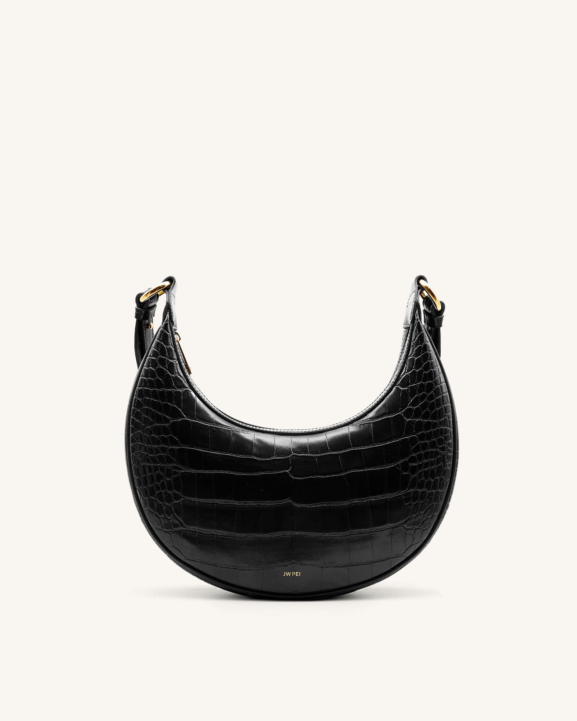 Jw Pei Carly Saddle Bag Black Croc