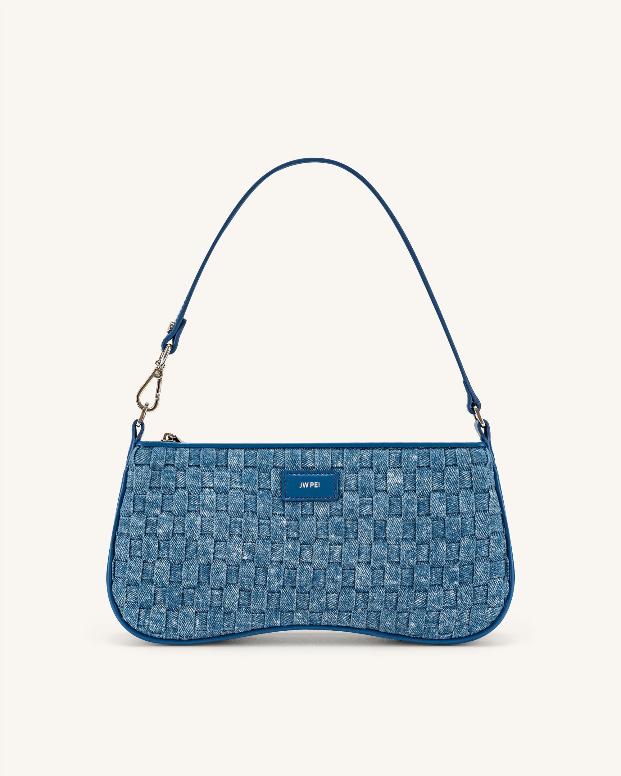 Jw Pei Eva Shoulder Handbag Blue Denim Weave