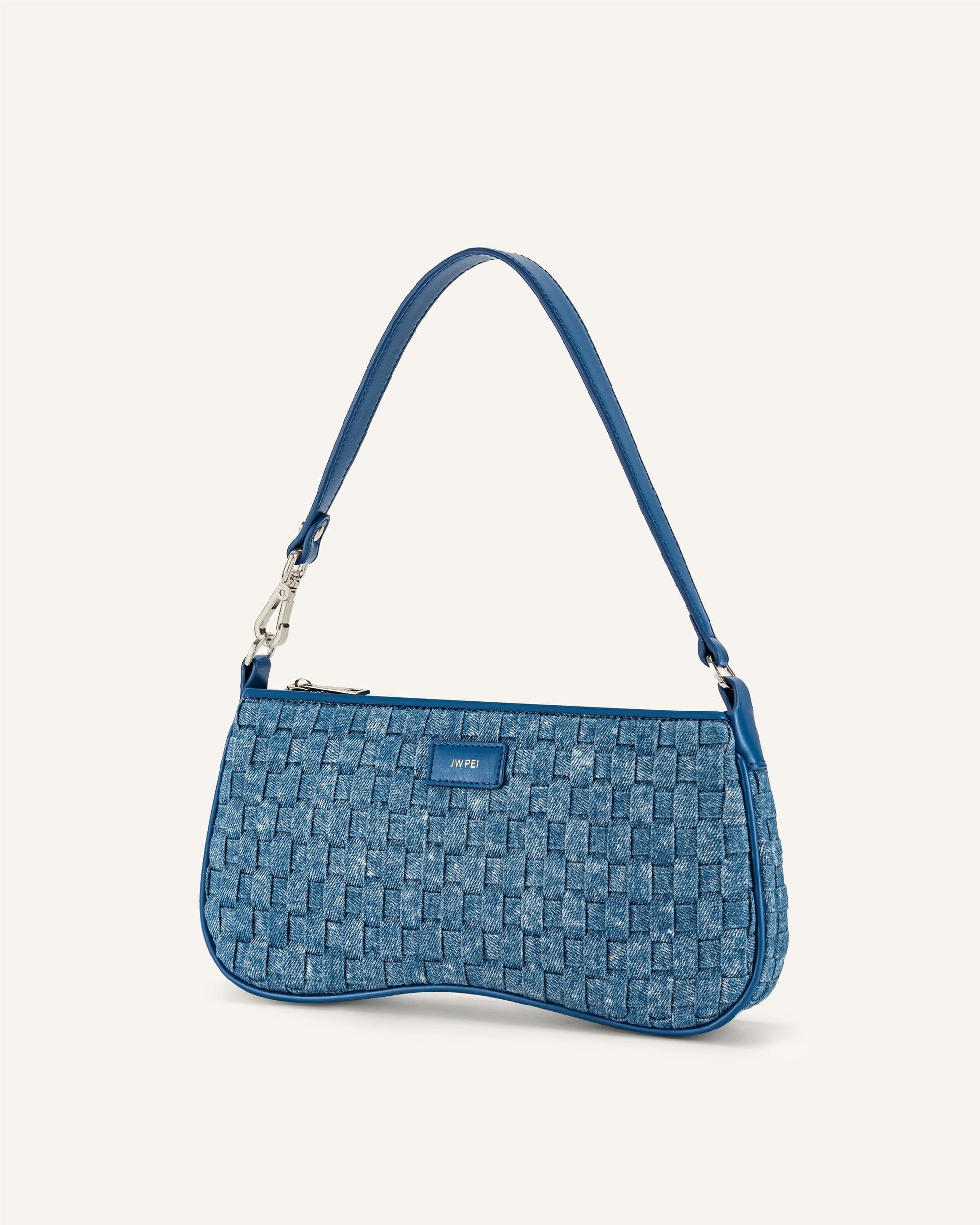Jw Pei Eva Shoulder Handbag Blue Denim Weave