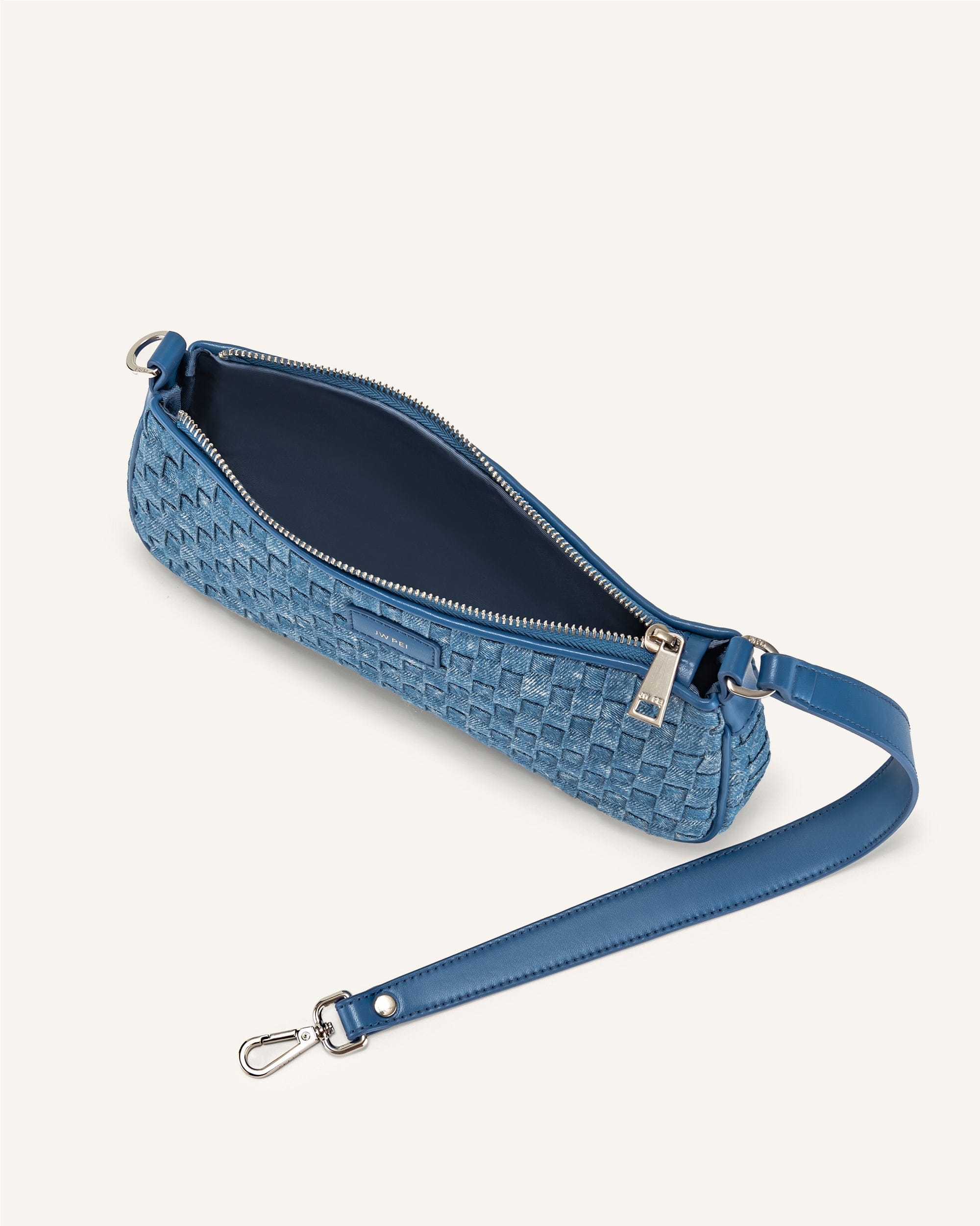 Jw Pei Eva Shoulder Handbag Blue Denim Weave