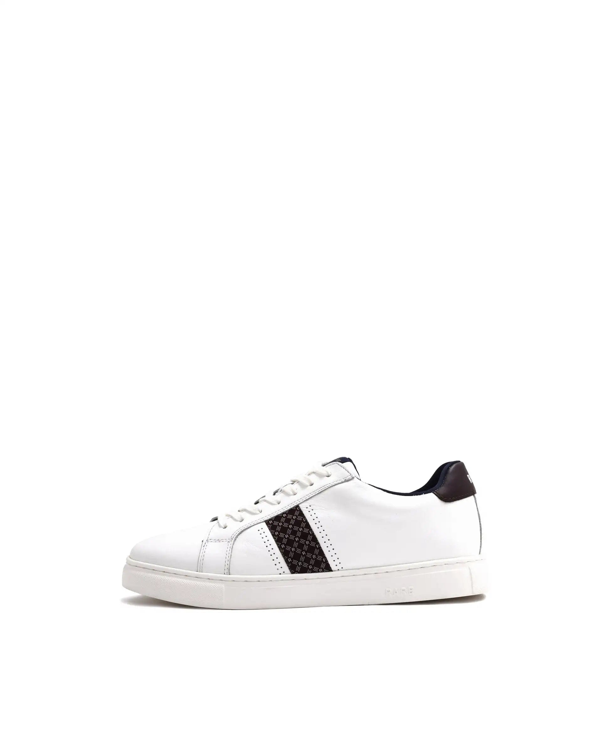 RAREZ Rare Rabbit Men's Galileo Pro White Round Toe Monogram Branding Smart Casual Sneaker Shoes