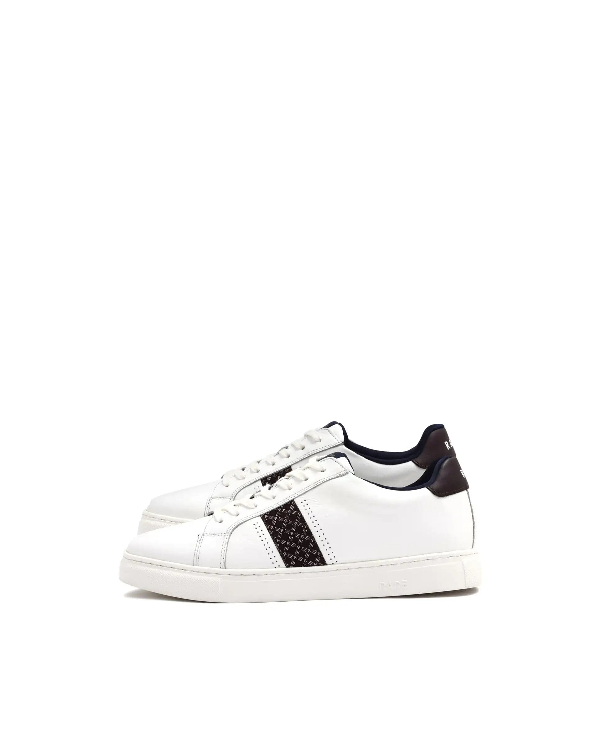RAREZ Rare Rabbit Men's Galileo Pro White Round Toe Monogram Branding Smart Casual Sneaker Shoes