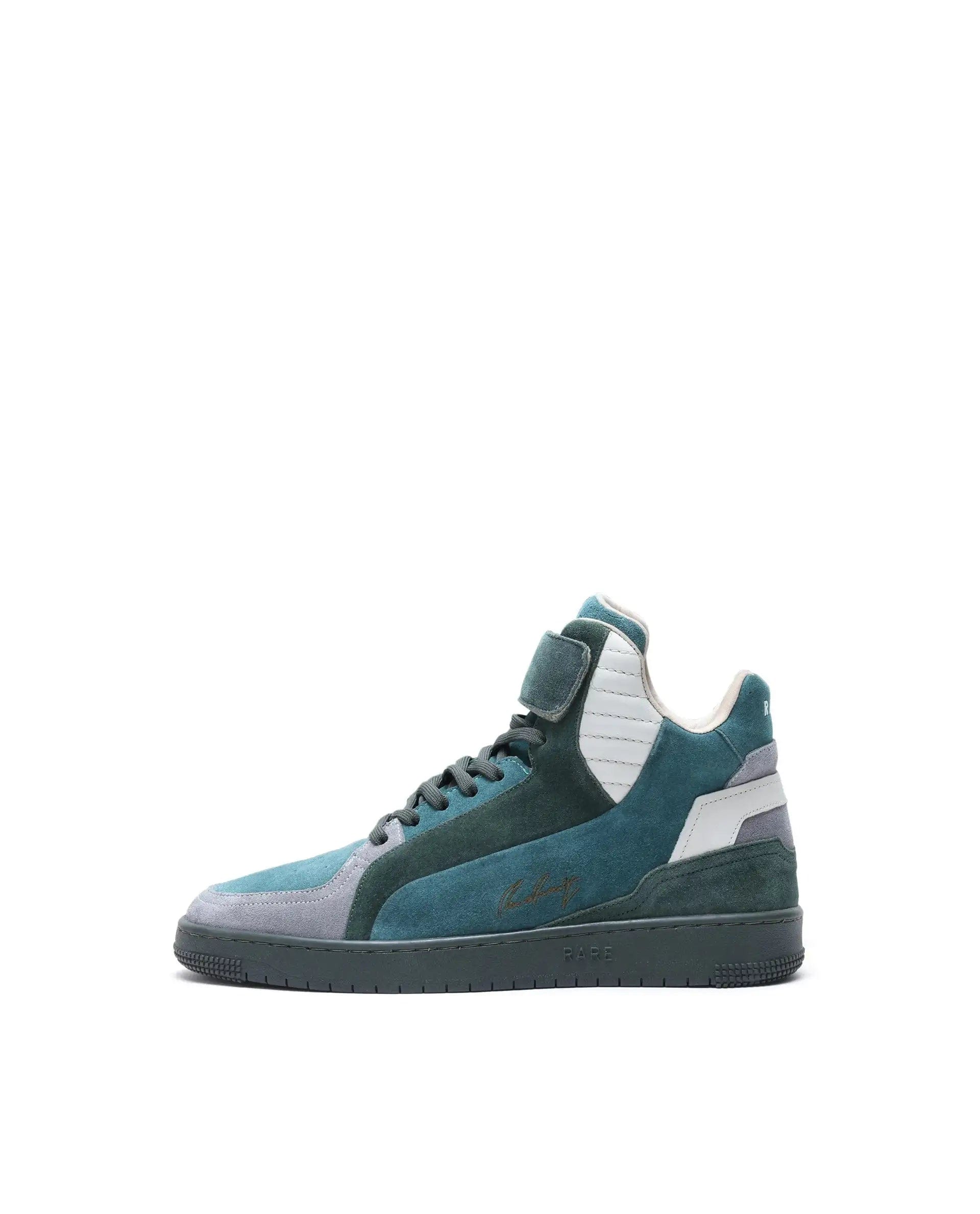 RAREZ Rare Rabbit Men's Bacu Green Lace - Up Suede Leather Closure Sneaker