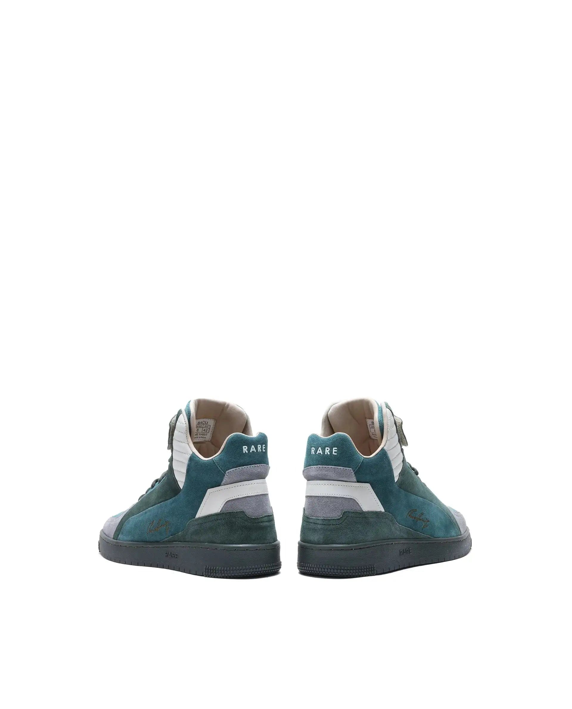 RAREZ Rare Rabbit Men's Bacu Green Lace - Up Suede Leather Closure Sneaker