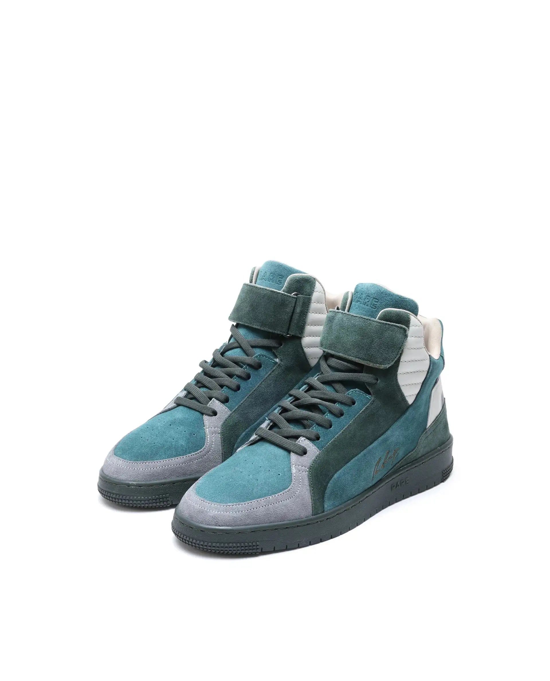 RAREZ Rare Rabbit Men's Bacu Green Lace - Up Suede Leather Closure Sneaker