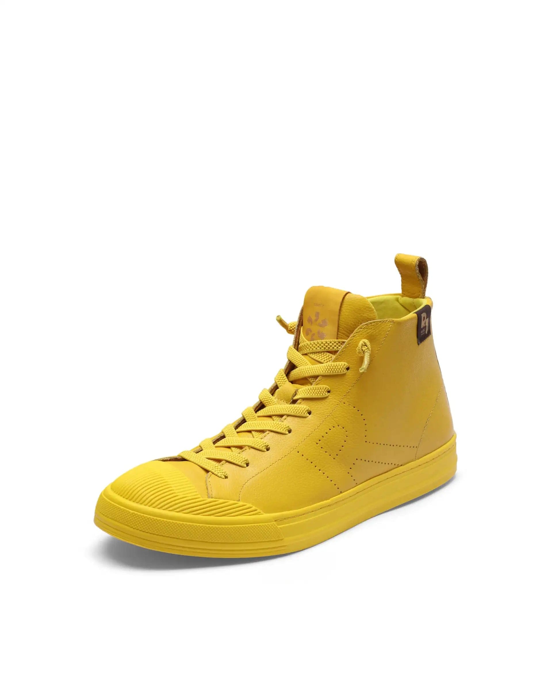RAREZ Rare Rabbit Men's Sauron Hi Pro Yellow Leather Lace - Up Closure Sneaker
