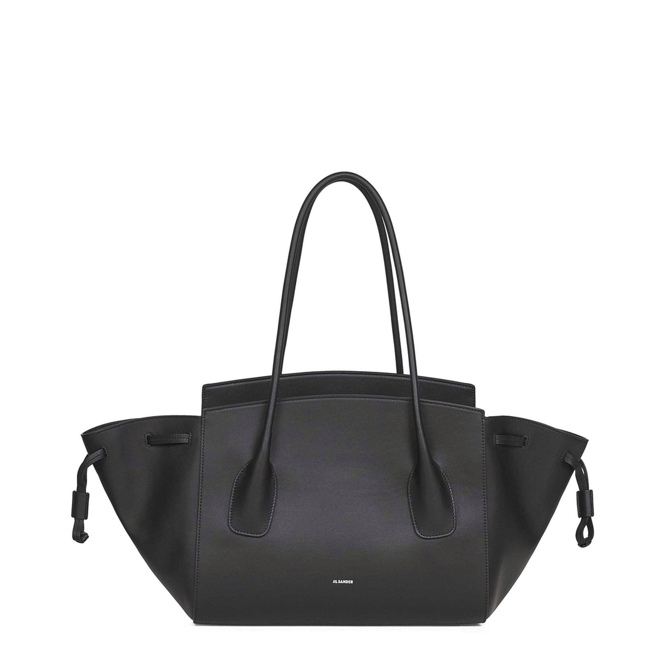 Jil Sander Voyage Small Calfskin Handbag - Black
