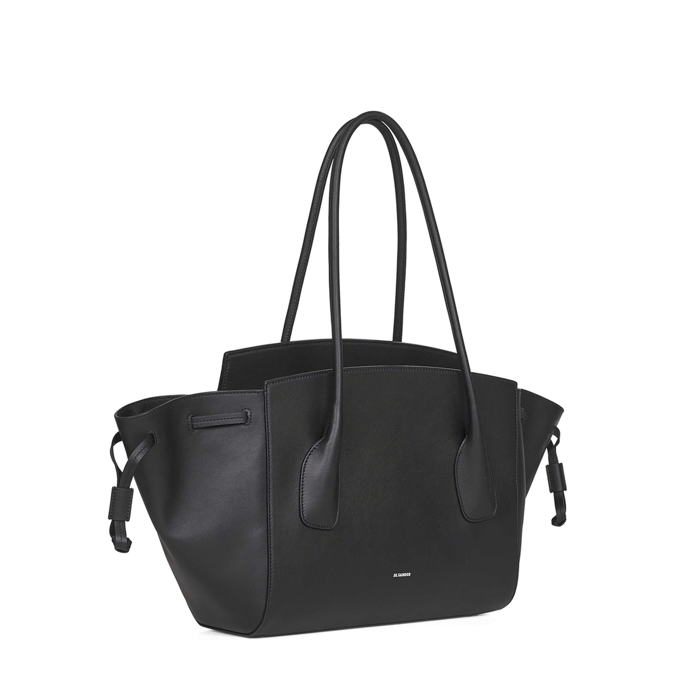 Jil Sander Voyage Small Calfskin Handbag - Black