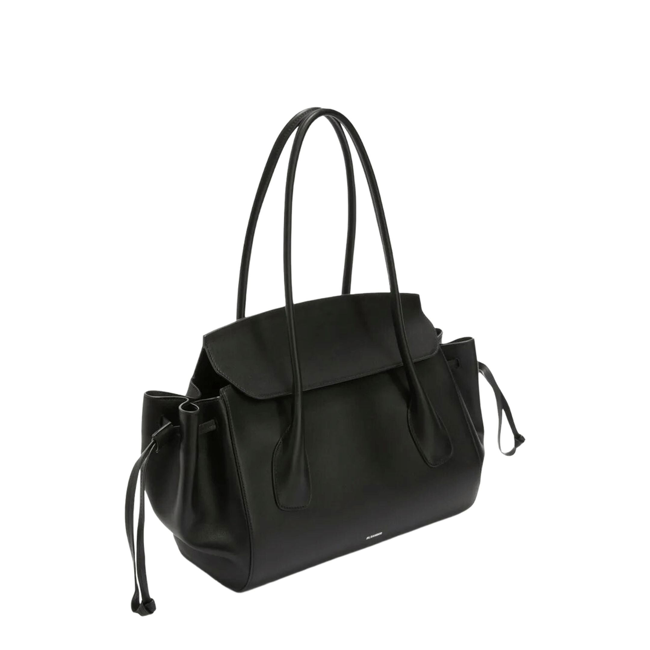 Jil Sander Voyage Small Calfskin Handbag - Black