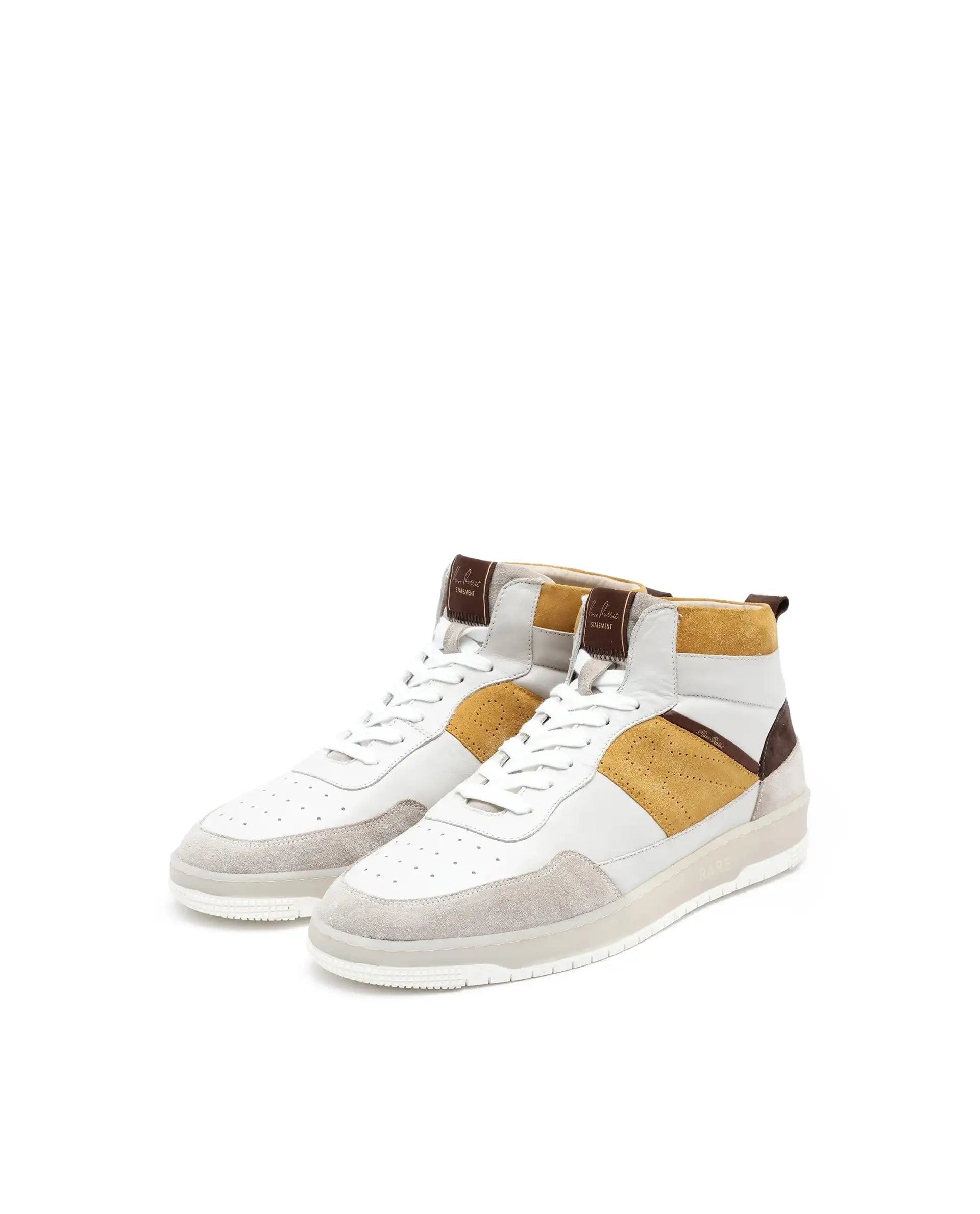 RAREZ Rare Rabbit Men's Horizon Mustard Suede And Leather High - Top Lace Up Sneaker Shoes