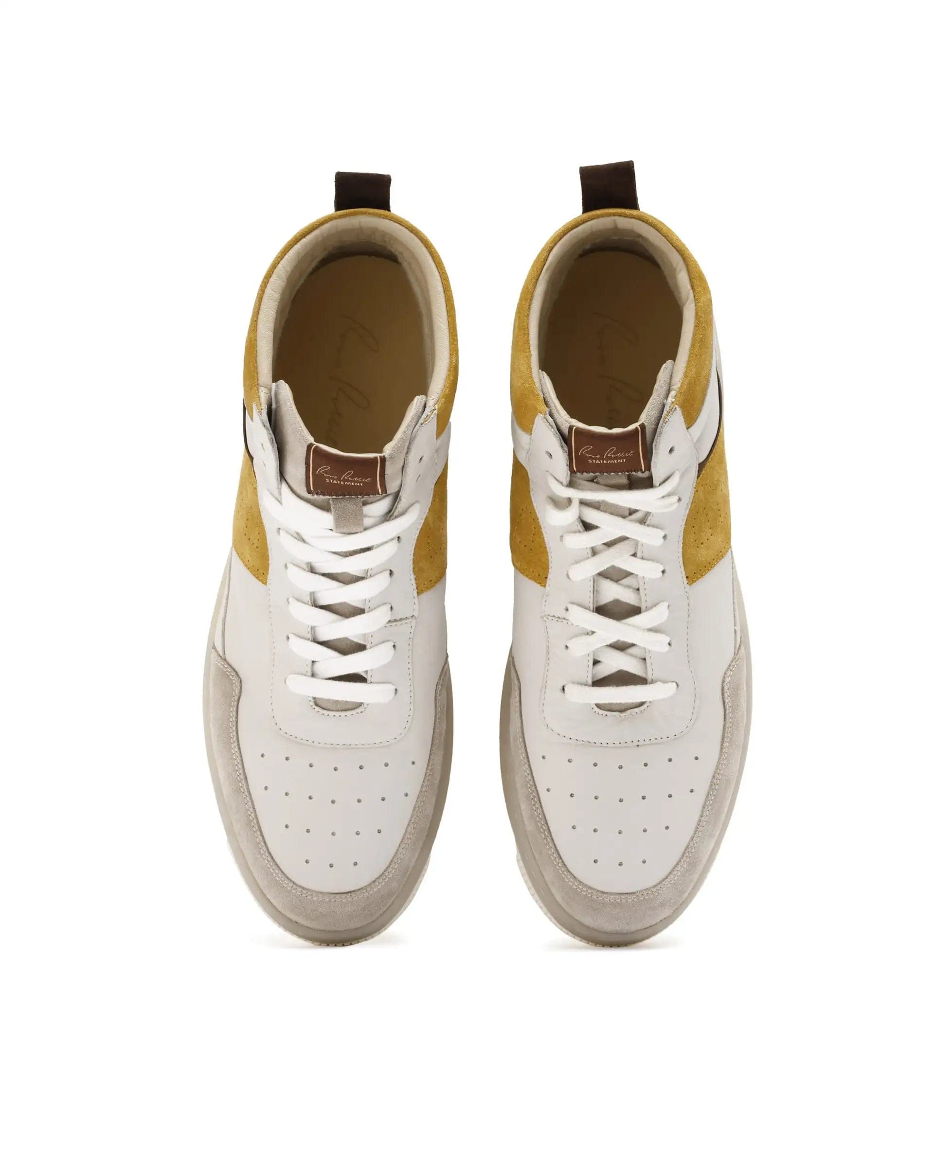 RAREZ Rare Rabbit Men's Horizon Mustard Suede And Leather High - Top Lace Up Sneaker Shoes