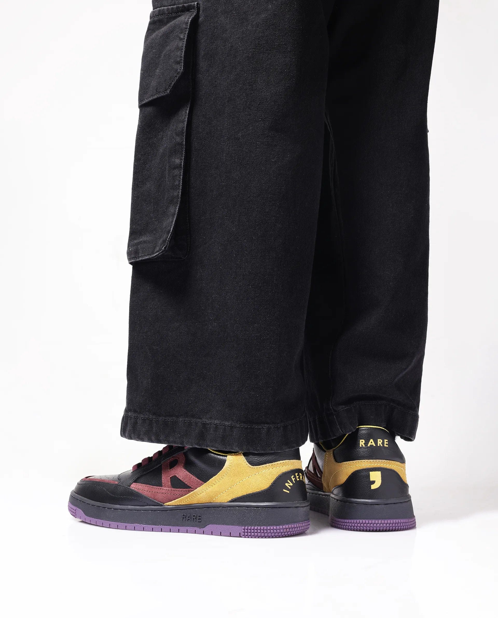RAREZ Rare Rabbit Men Inferno Black Lace - Up Closure Sneaker