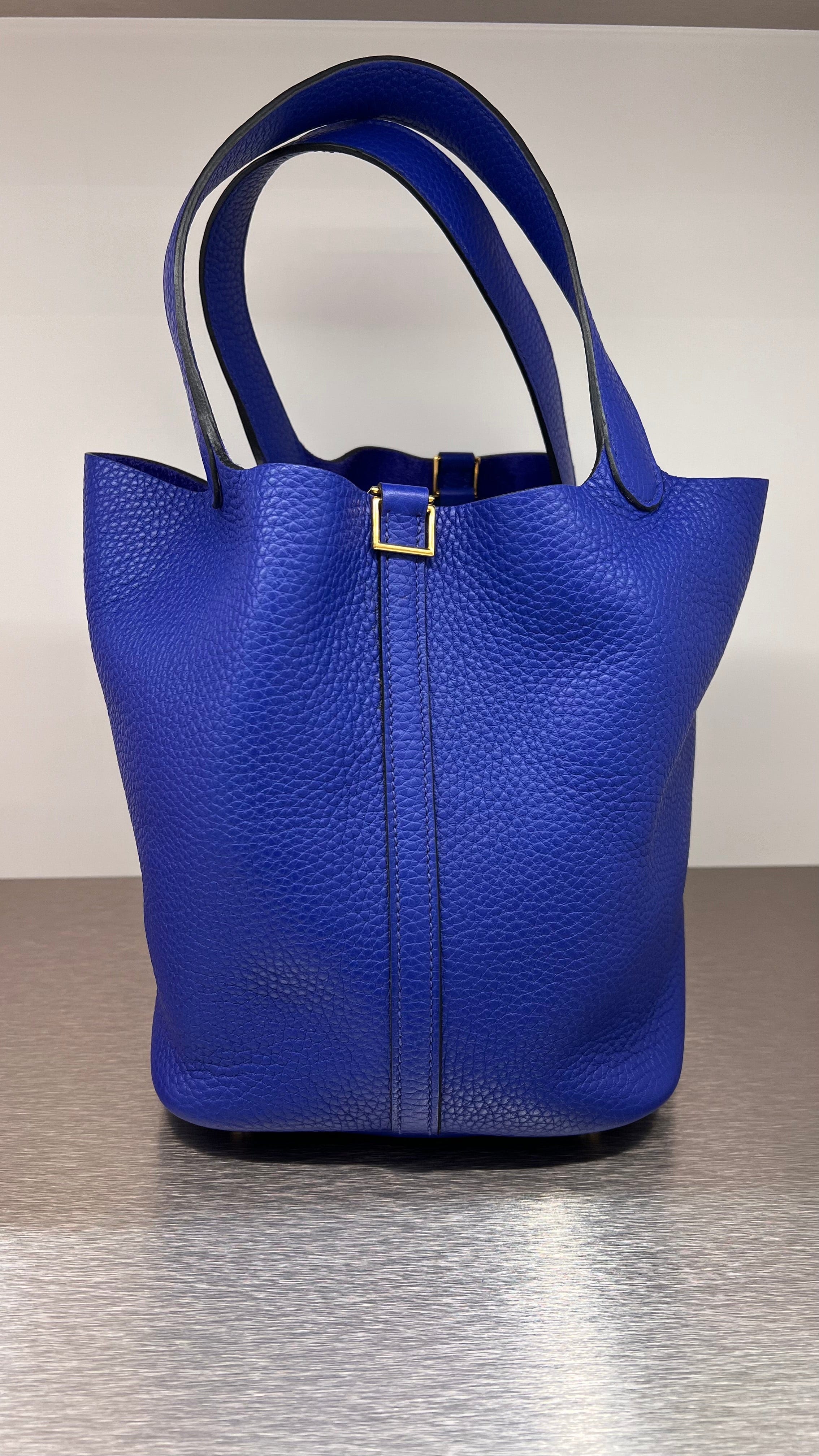 Hermes Picotin 22 Blue Electric Clemence GHW SKC8158H