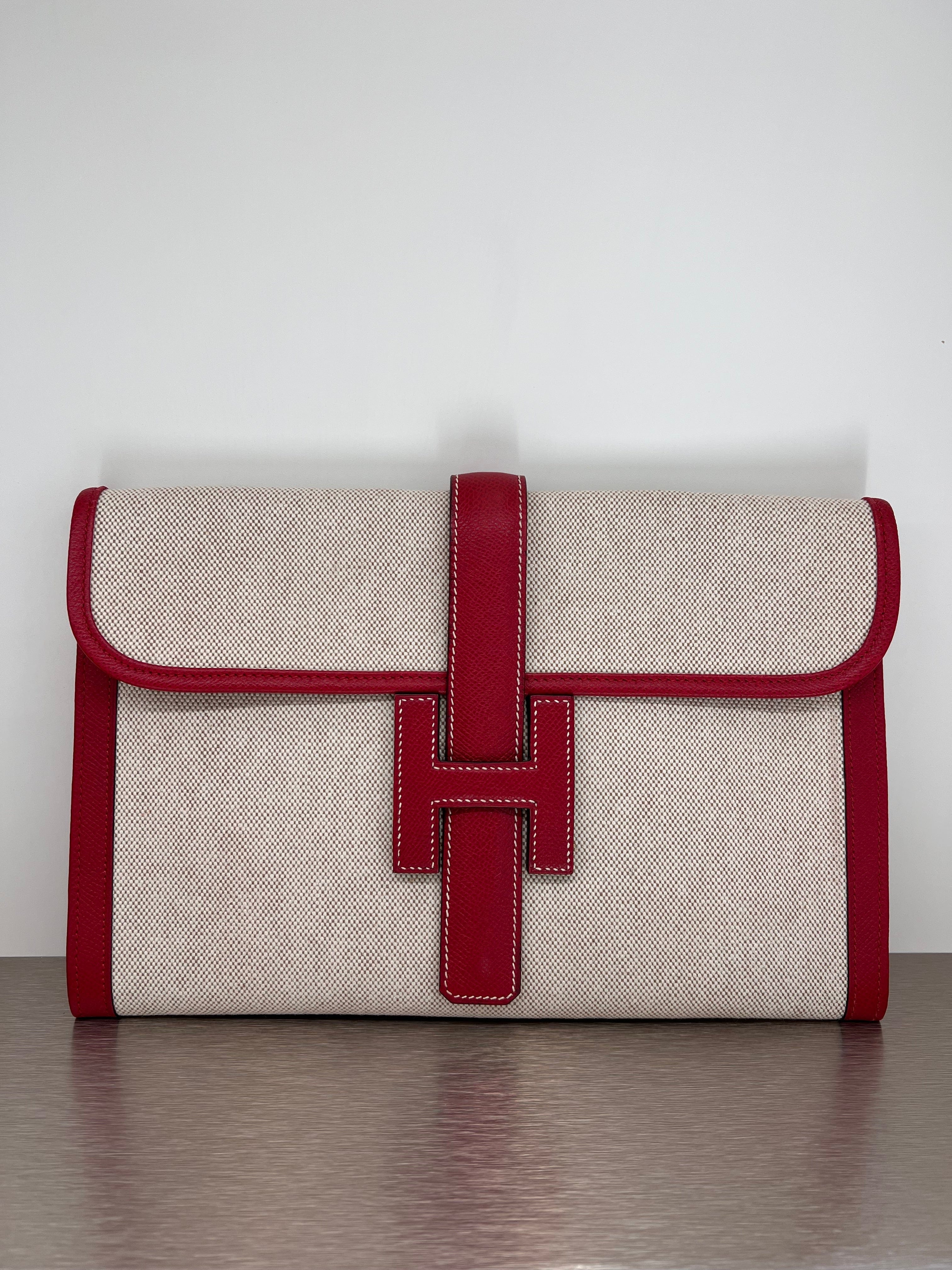 Hermes vintage jige red canvas SKC8088X