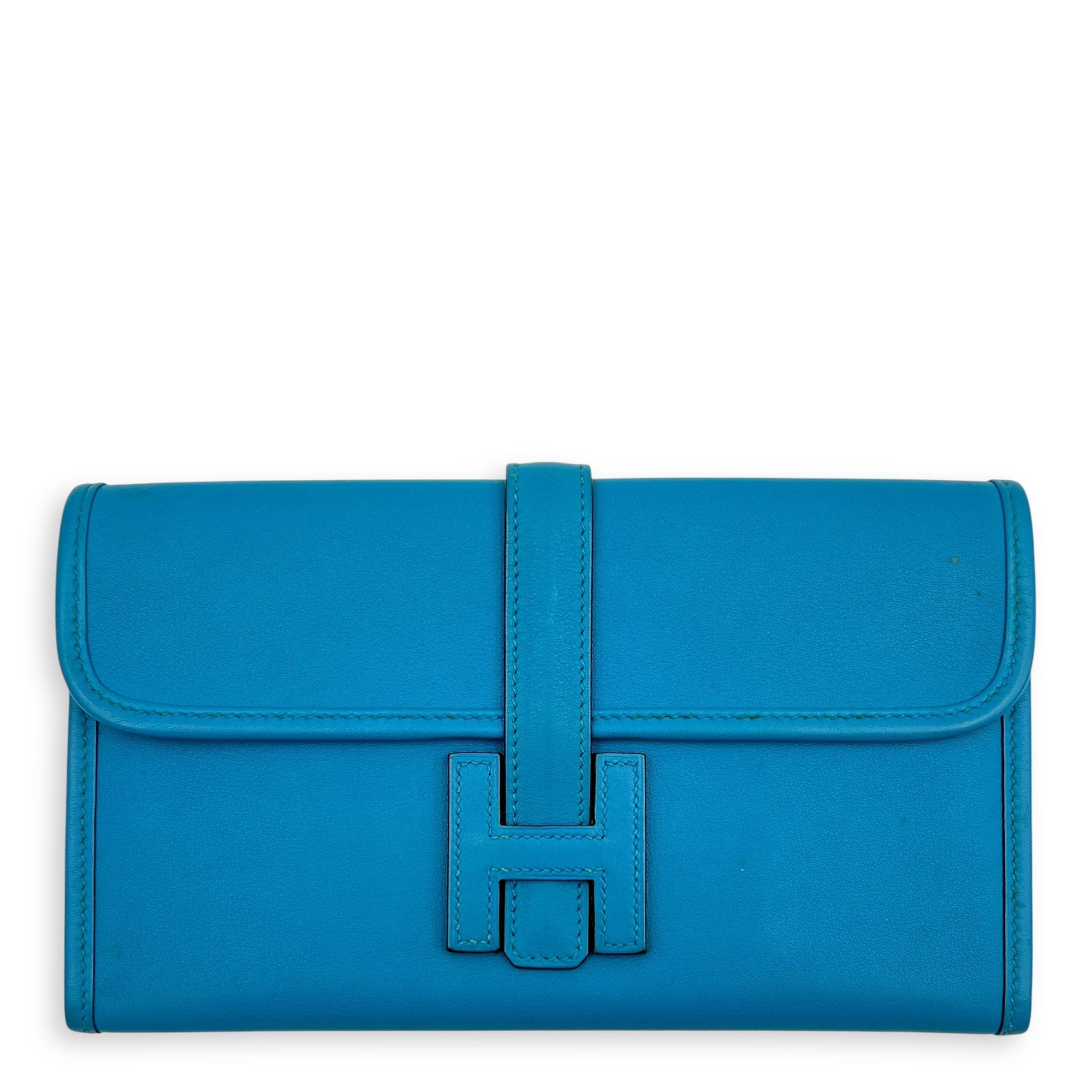 Hermès Jige Blue in Swift, Palladium hardware C2510 - 008139AN