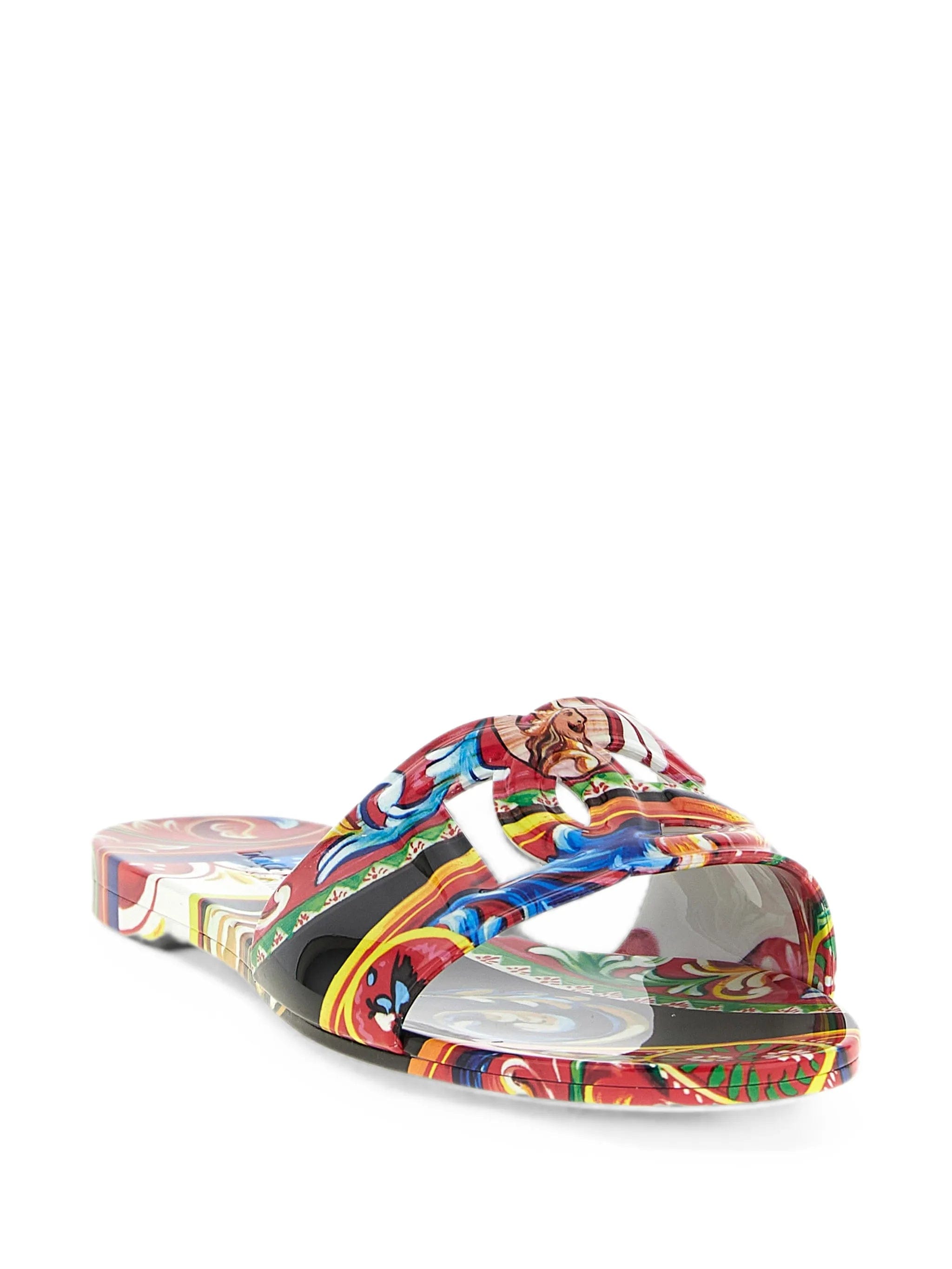 Dolce & Gabbana Carretto - print rubber beachwear slides