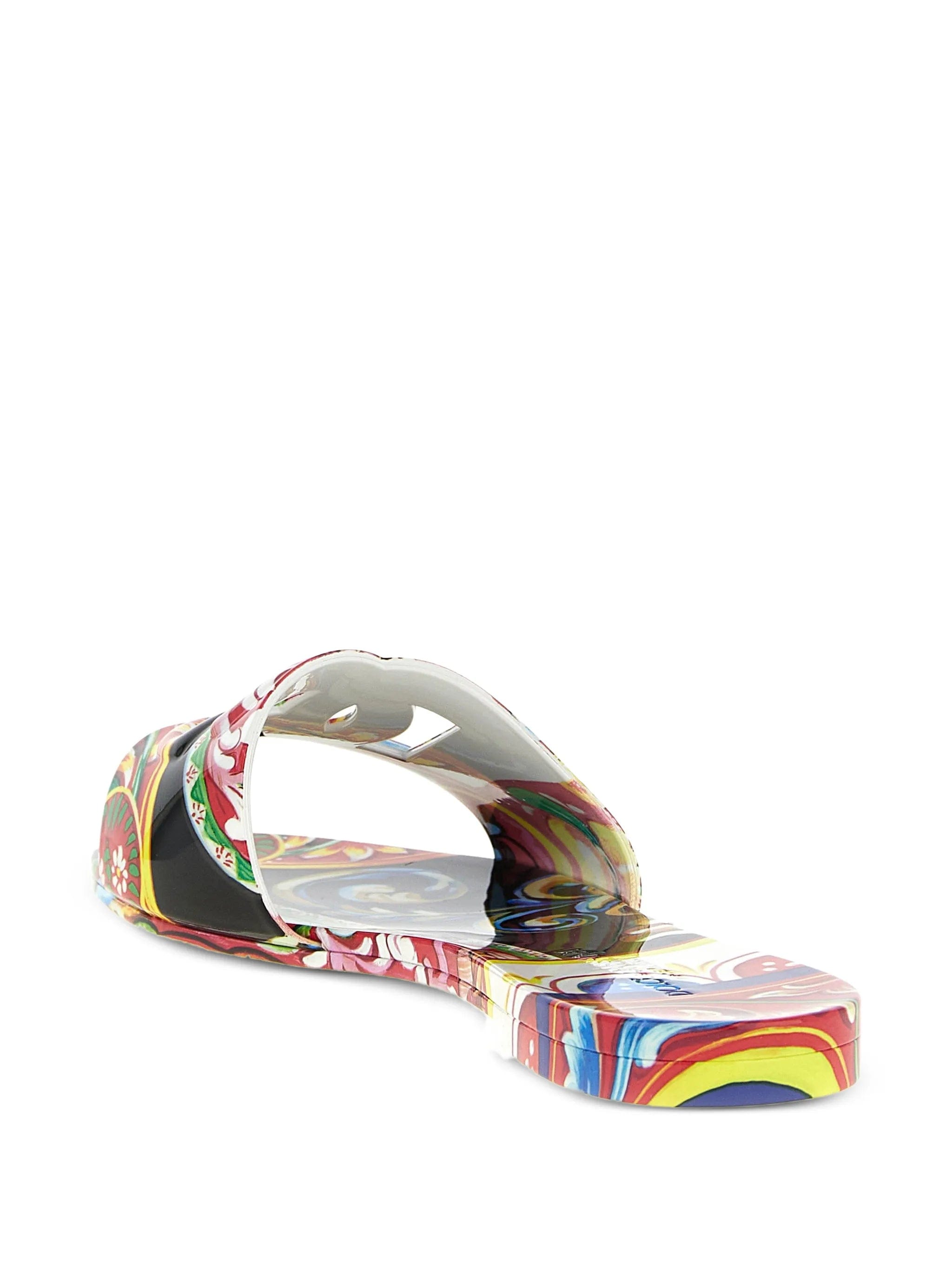 Dolce & Gabbana Carretto - print rubber beachwear slides