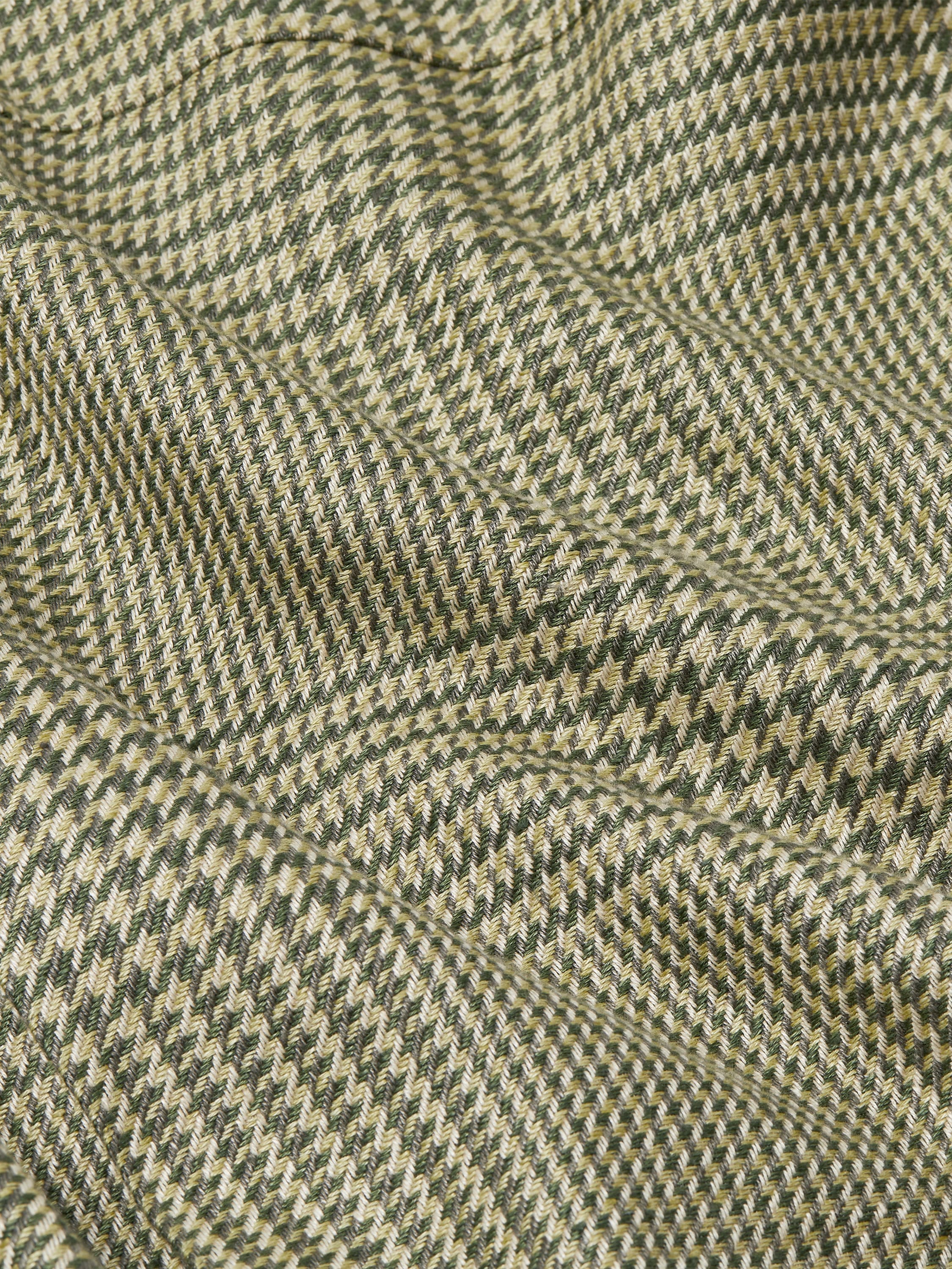 Zegna Olive Green Prince Of Wales Crossover Linen Wool And Silk Shirt