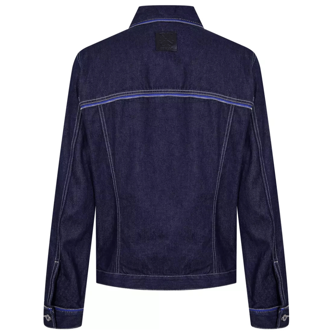 Off White Men's Zip Embellished Denim Jacket Sierra Leone