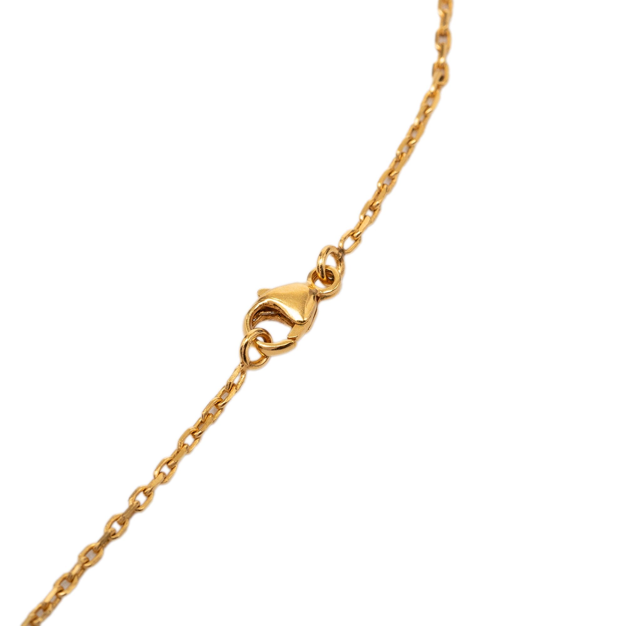 Hermès Gold Plated and Swift O Kelly Pendant Necklace