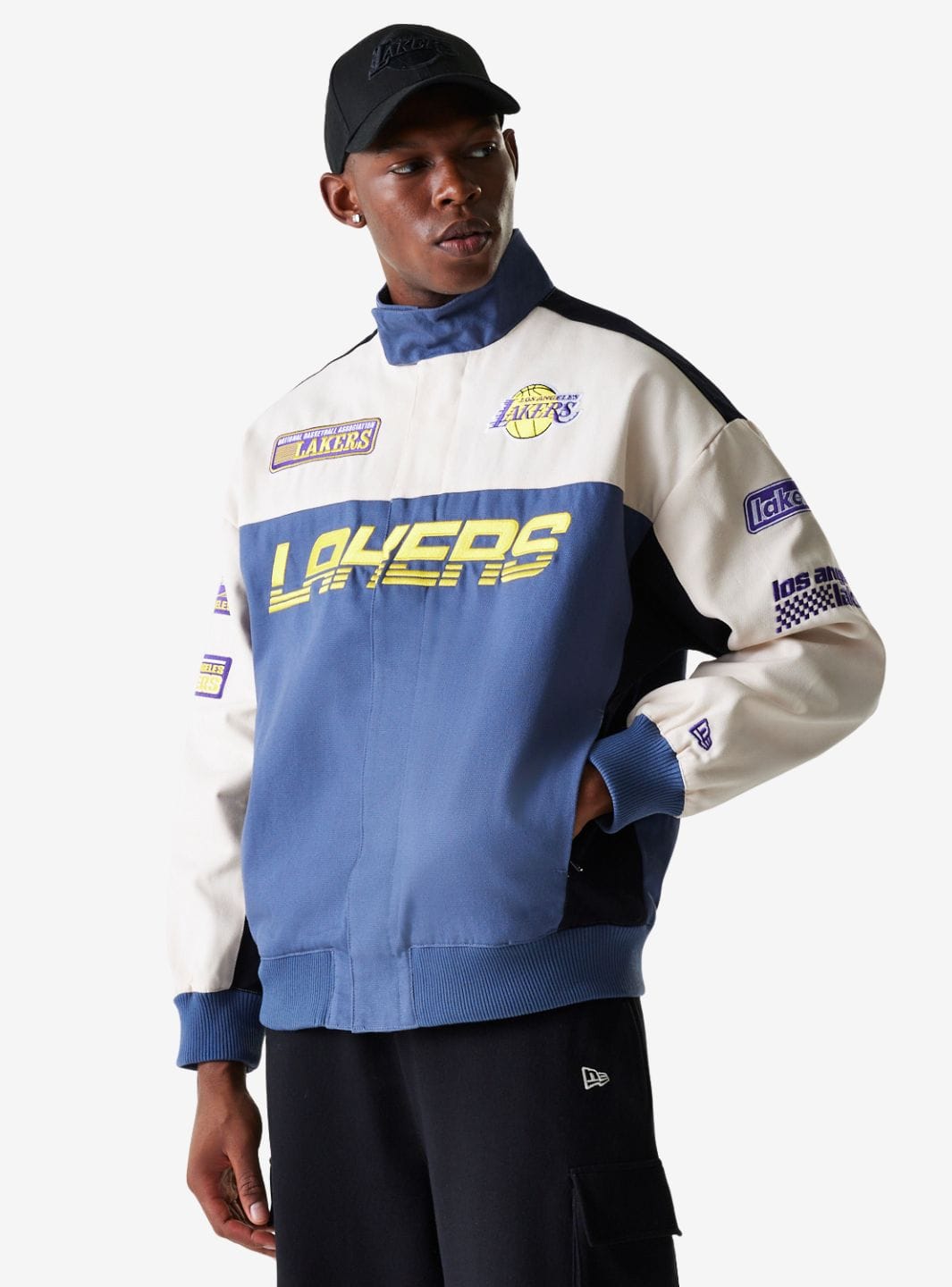 New Era LA Lakers NBA Dark Blue Motorsports Jacket