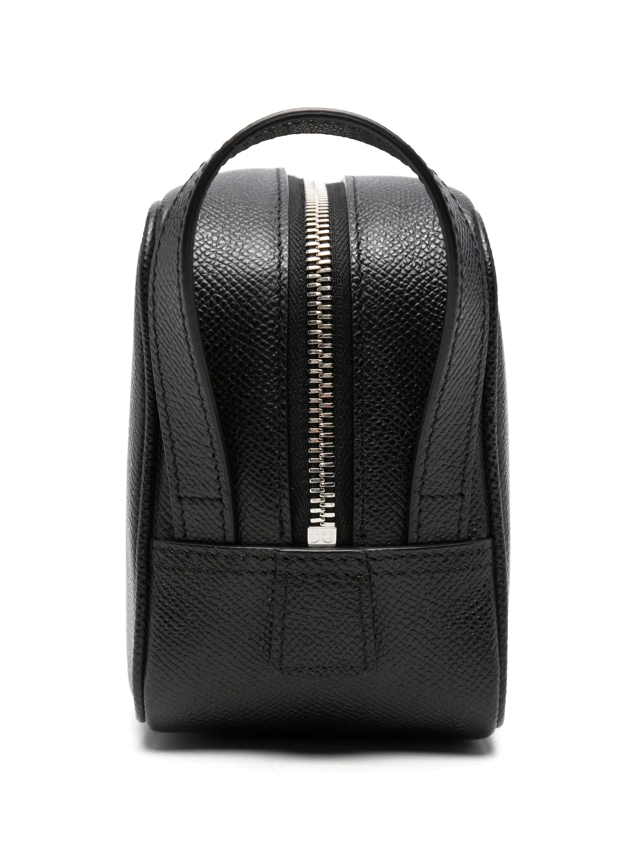 Dolce & Gabbana logo - plaque pebbled - leather wash bag